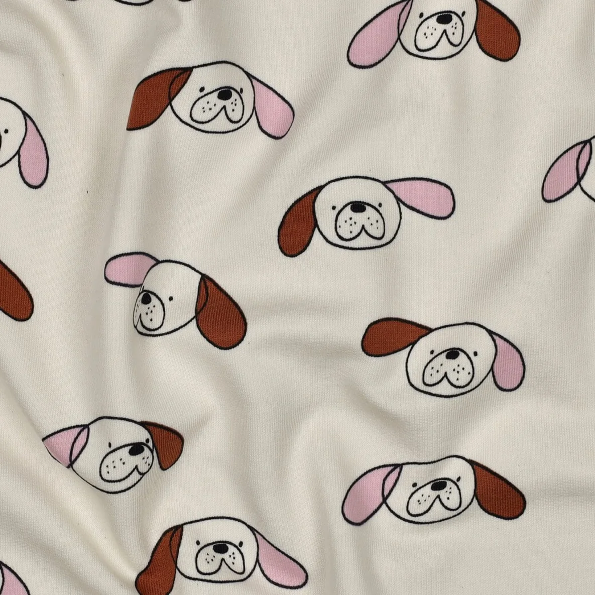 Bio Sommersweat French Terry Jennifer Bouron Hunde Ecru Rosa