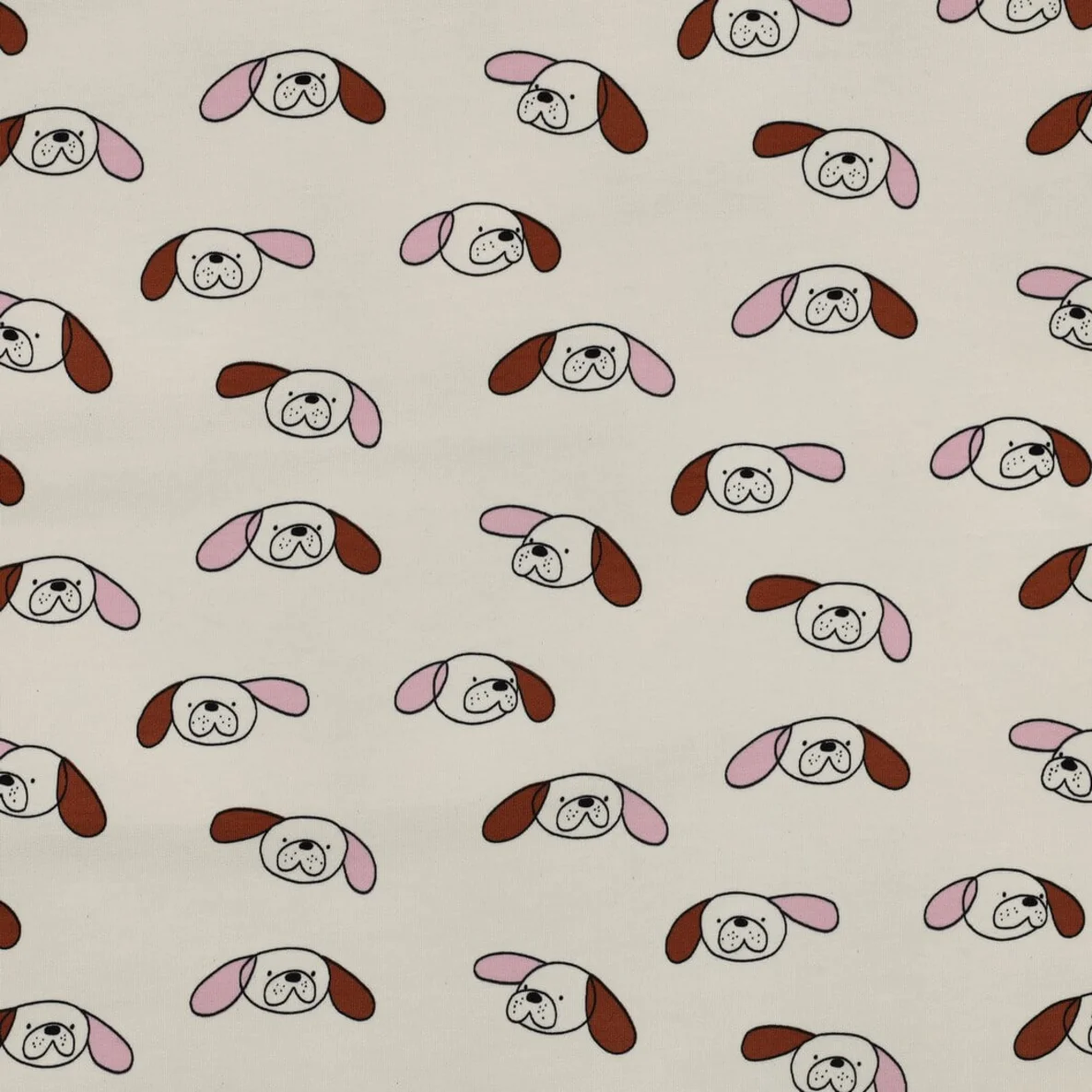 Bio Sommersweat French Terry Jennifer Bouron Hunde Ecru Rosa