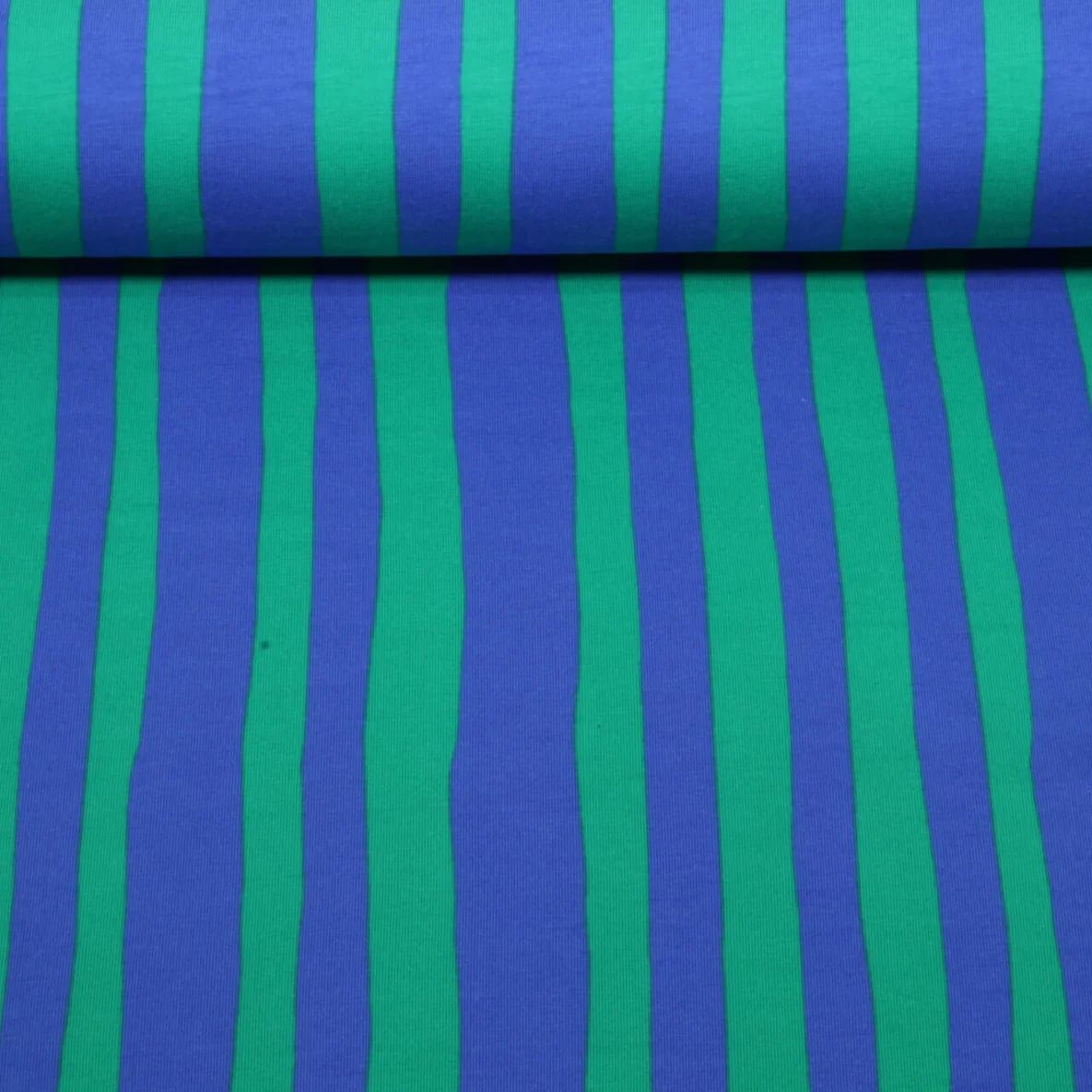 Bio Sommersweat French Terry Jennifer Bouron Streifen Blau Grün