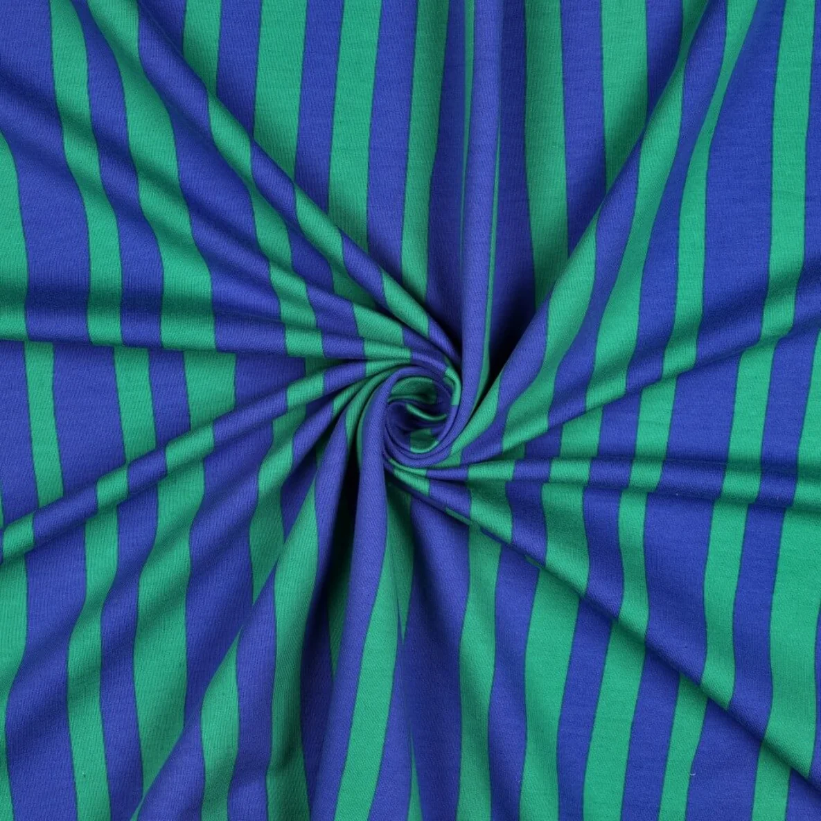 Bio Sommersweat French Terry Jennifer Bouron Streifen Blau Grün