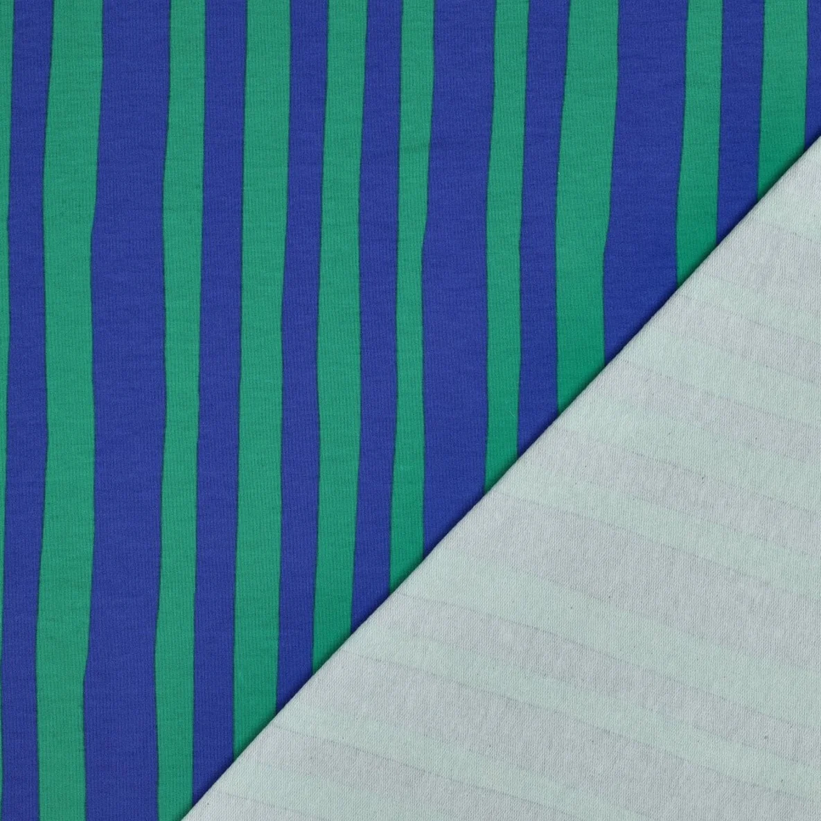 Bio Sommersweat French Terry Jennifer Bouron Streifen Blau Grün