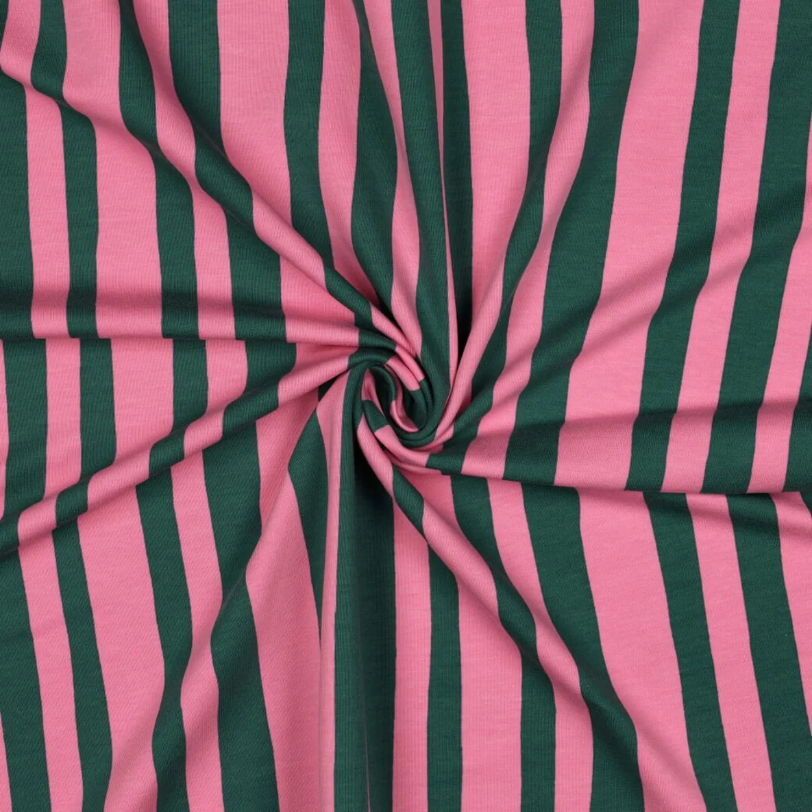 Bio Sommersweat French Terry Jennifer Bouron Streifen Grün Rosa