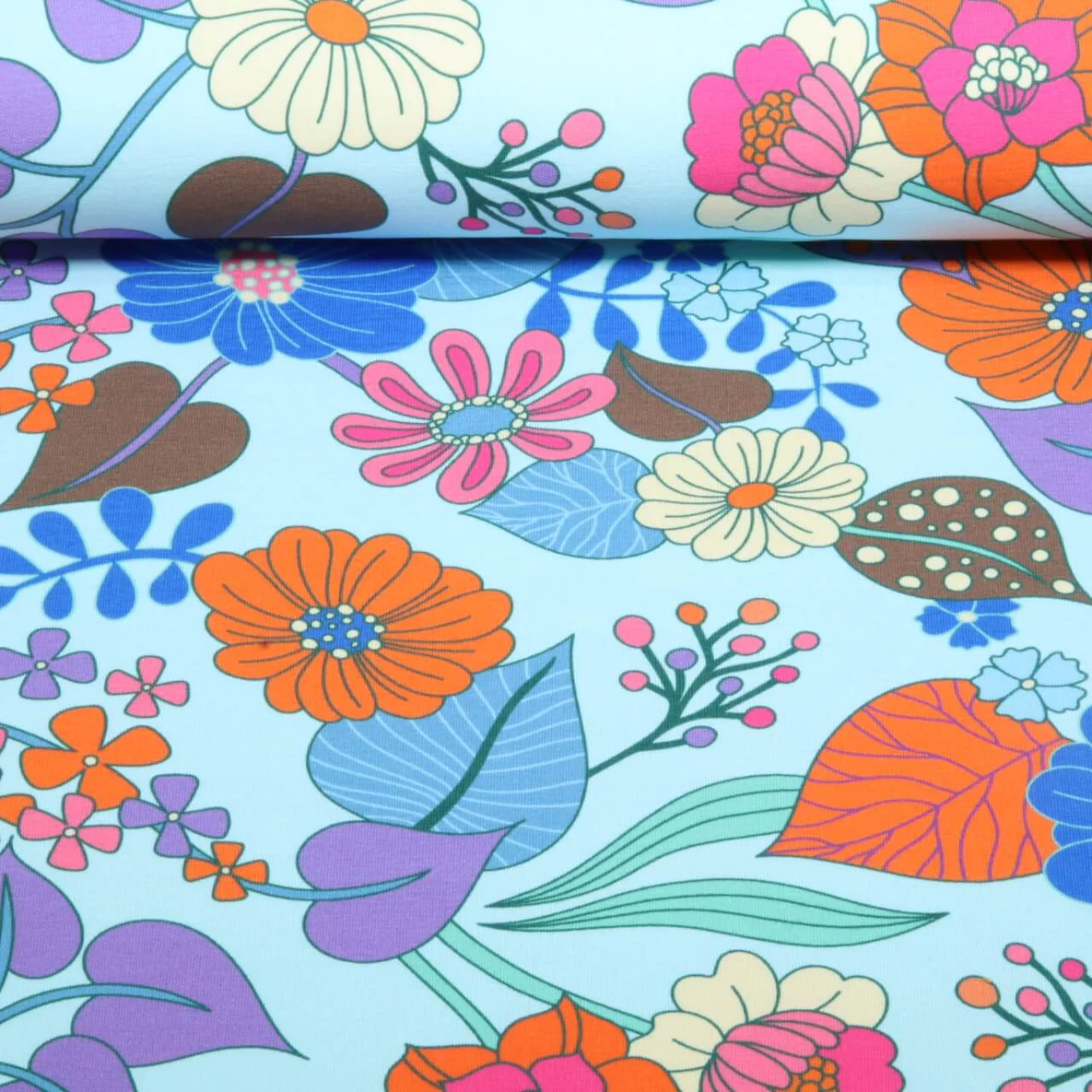 Bio Sommersweat "Gleam" Bloomorama Hellblau