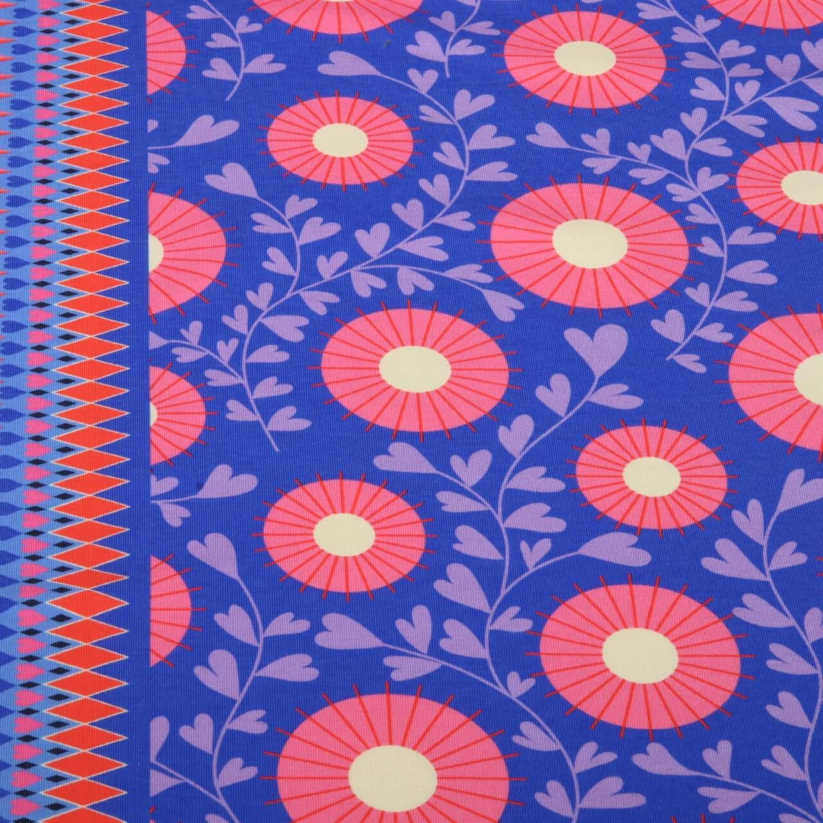 Bio Sommersweat "Queen of Hearts" Court Garden Blau