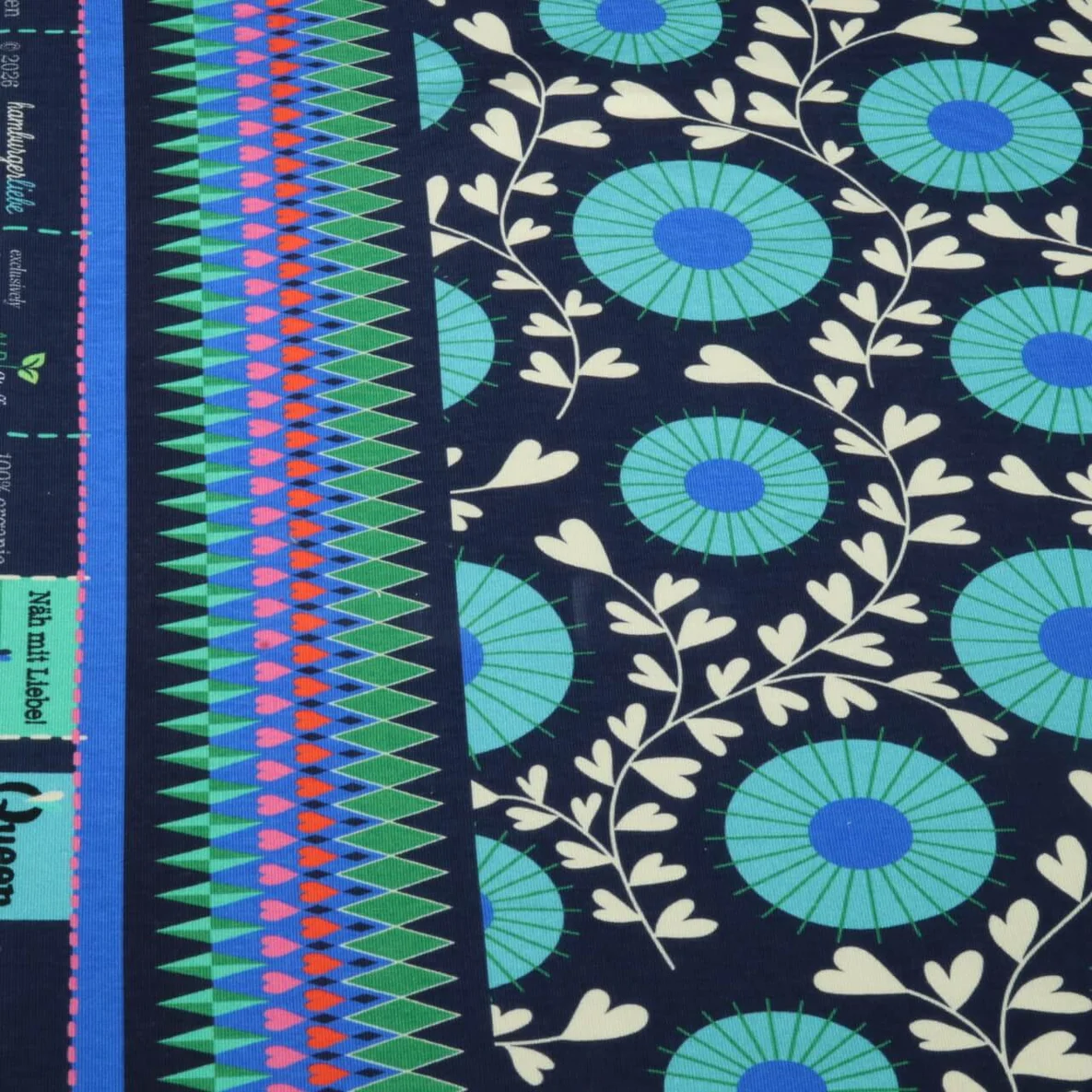 Bio Sommersweat -"Queen of Hearts" Court Garden Navy