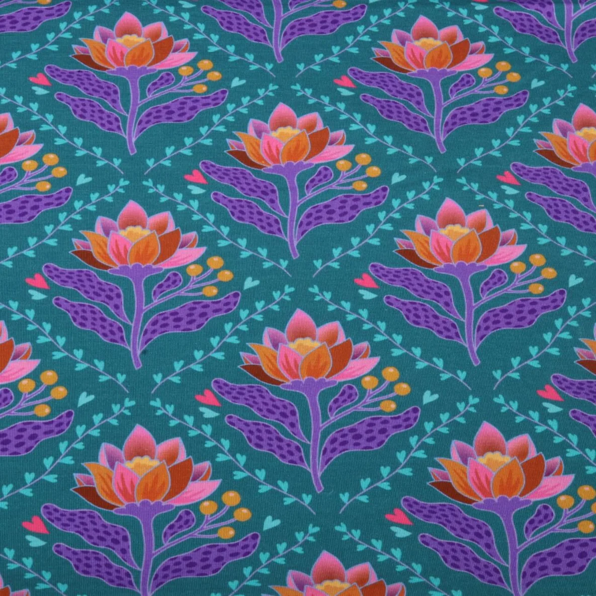 Bio Sommersweat "Queen of Hearts" Lotus Royal Petrol