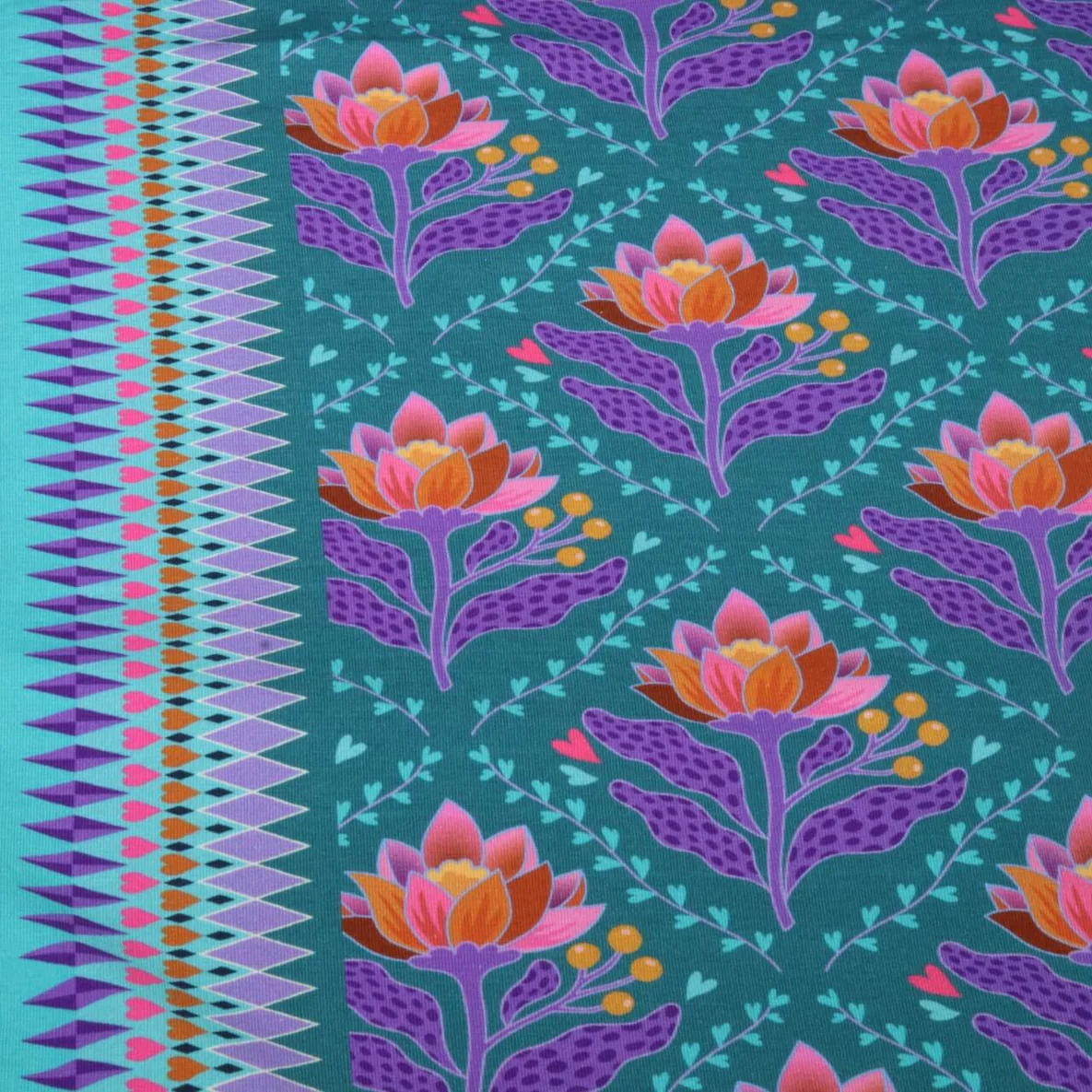 Bio Sommersweat "Queen of Hearts" Lotus Royal Petrol