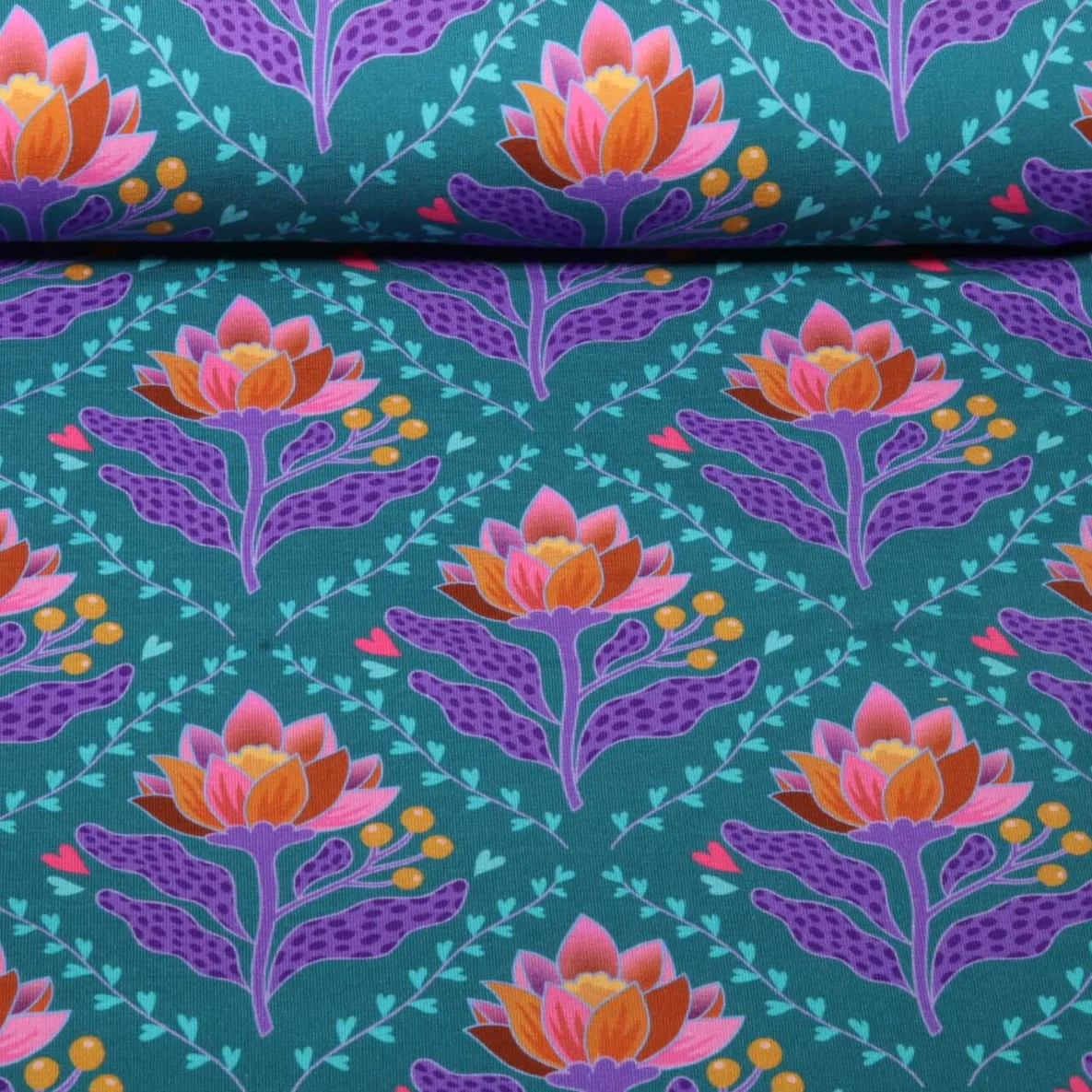 Bio Sommersweat "Queen of Hearts" Lotus Royal Petrol