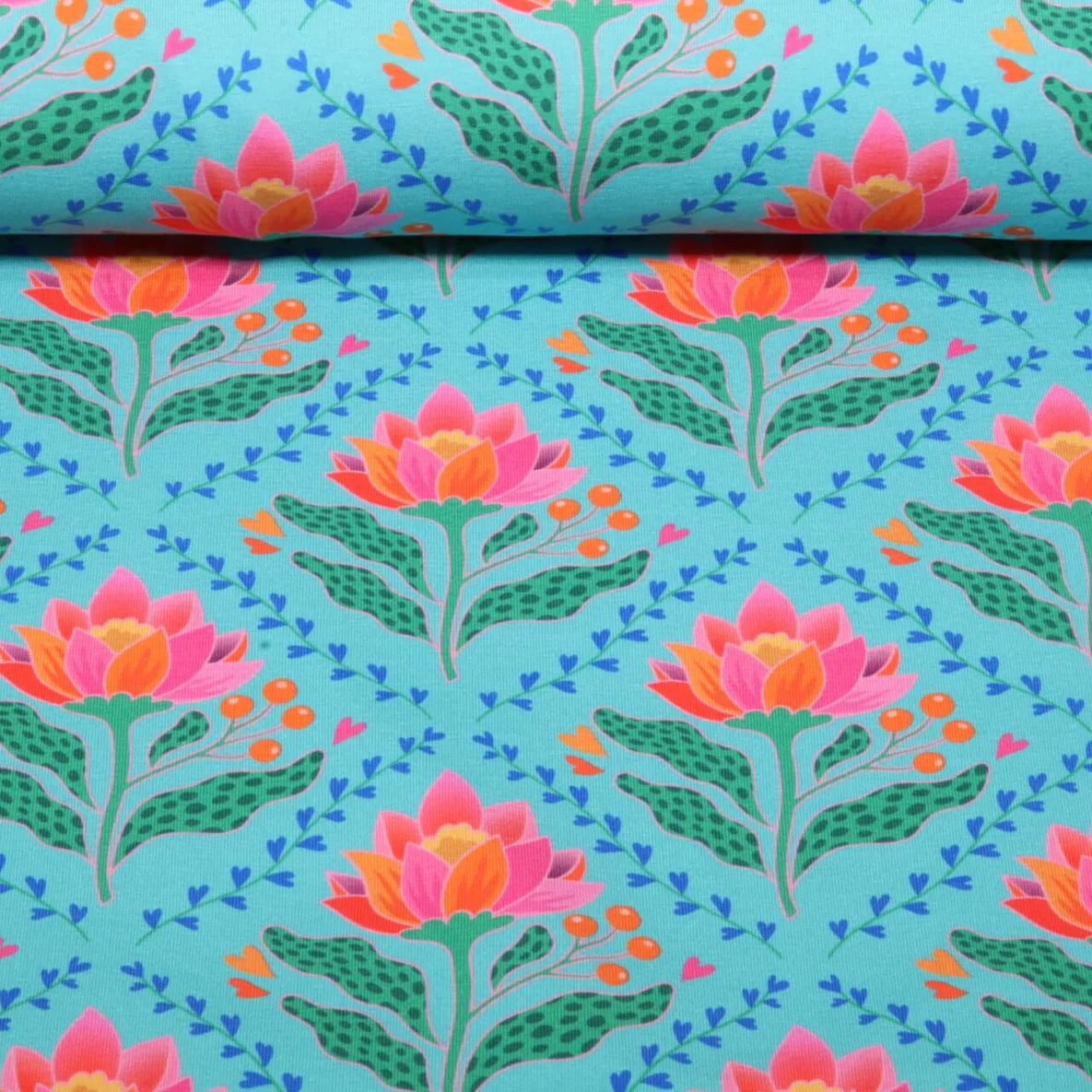 Bio Sommersweat "Queen of Hearts" Lotus Royal Türkis