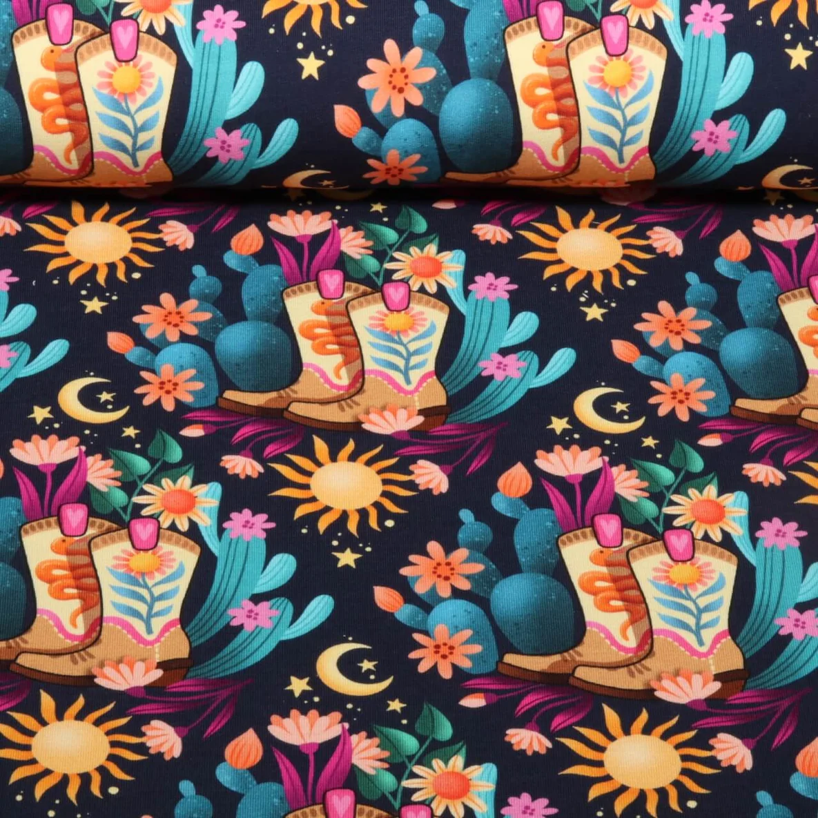 Bio Sommersweat "Western Fairy Tales" Cowgirls Blau