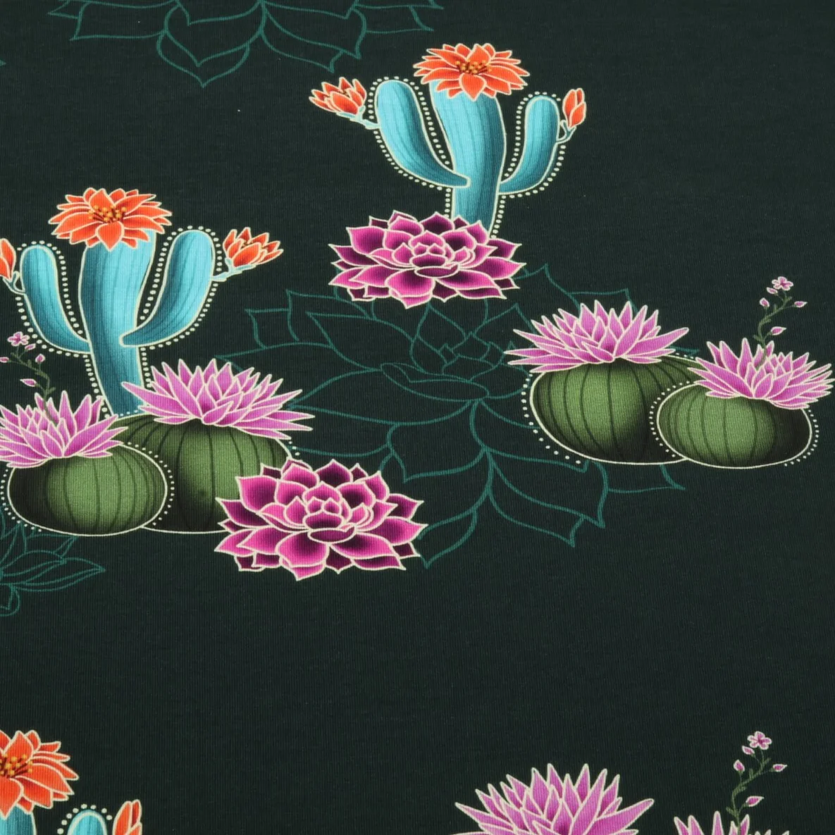 Bio Sommersweat "Western Fairy Tales" Prairie Blossom Grün