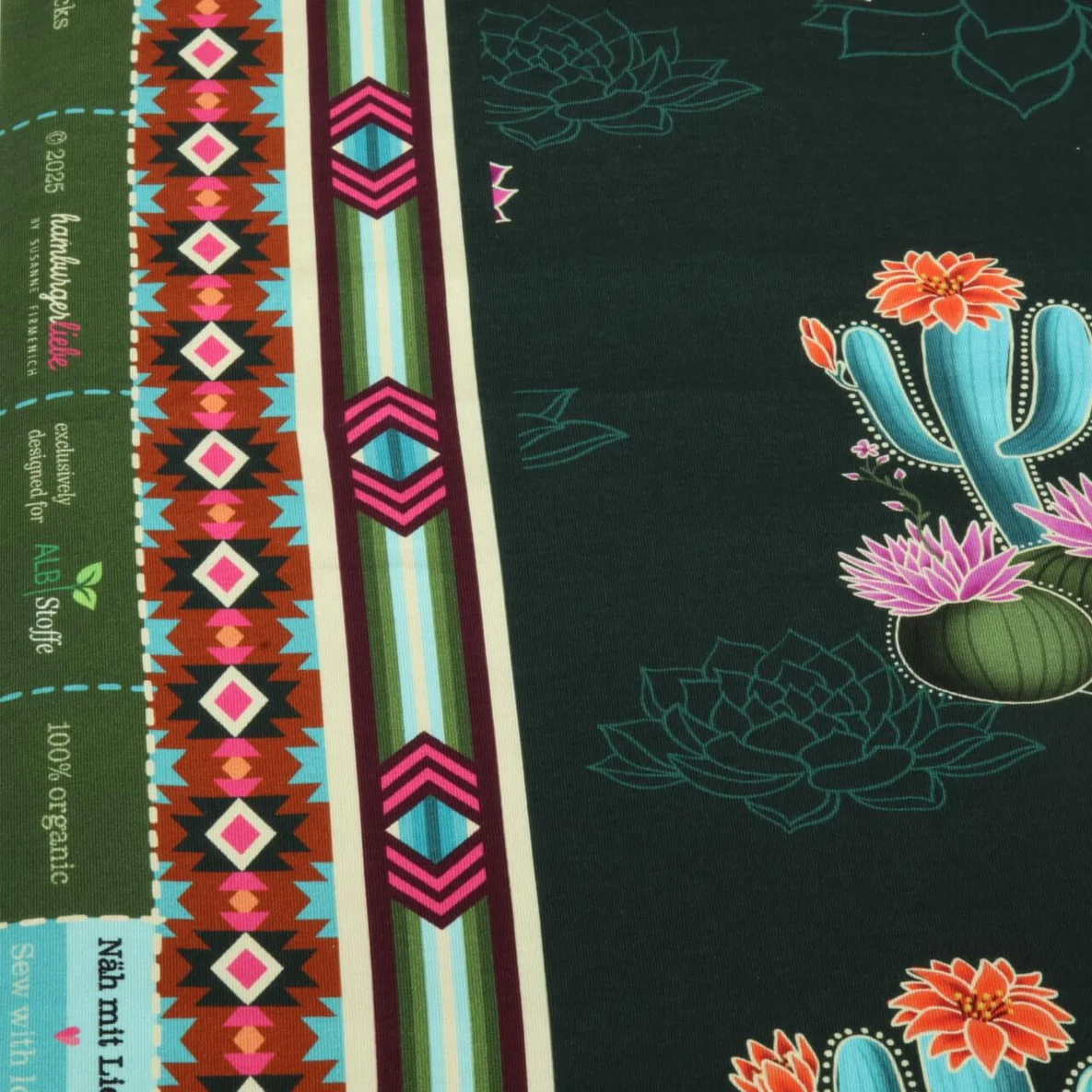 Bio Sommersweat "Western Fairy Tales" Prairie Blossom Grün