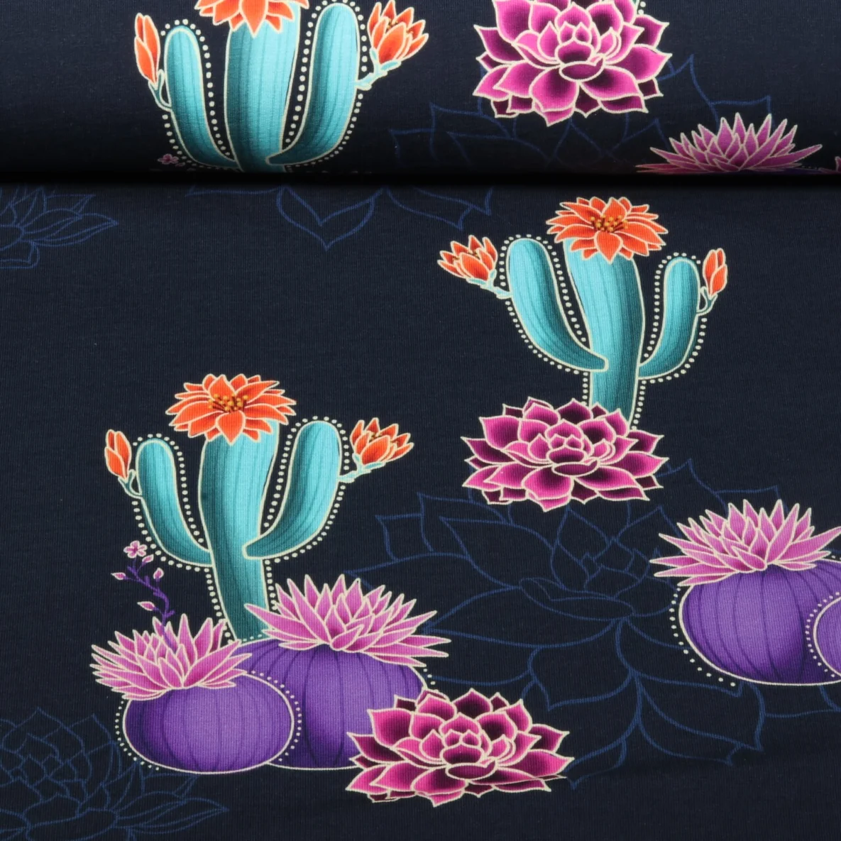 Bio Sommersweat "Western Fairy Tales" Prairie Blossom Navy