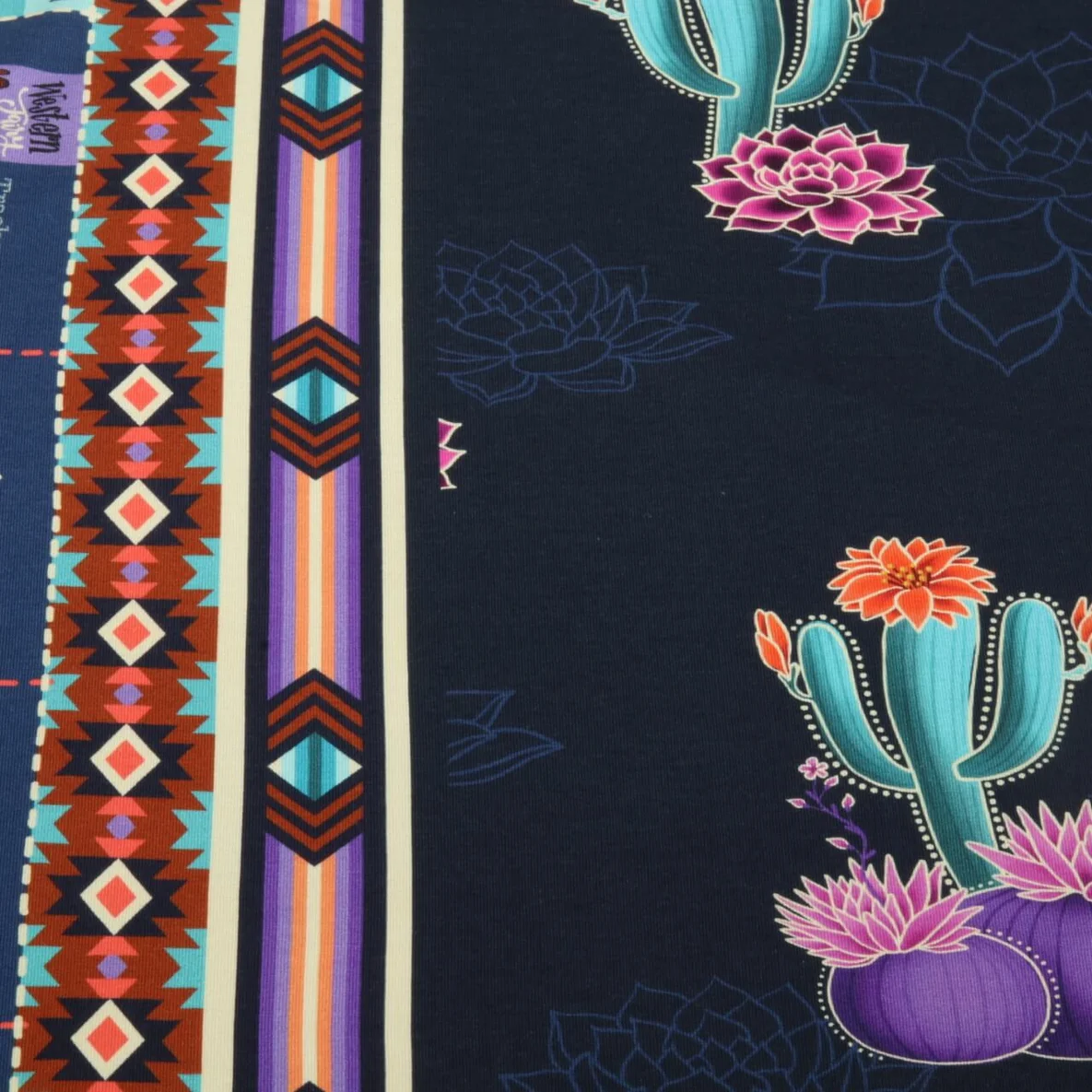 Bio Sommersweat "Western Fairy Tales" Prairie Blossom Navy