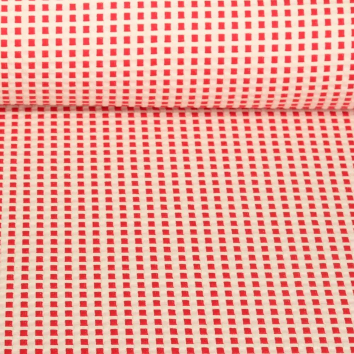 Bio Waffeljersey Hamburger Liebe Picknick Waffles Knit Rot