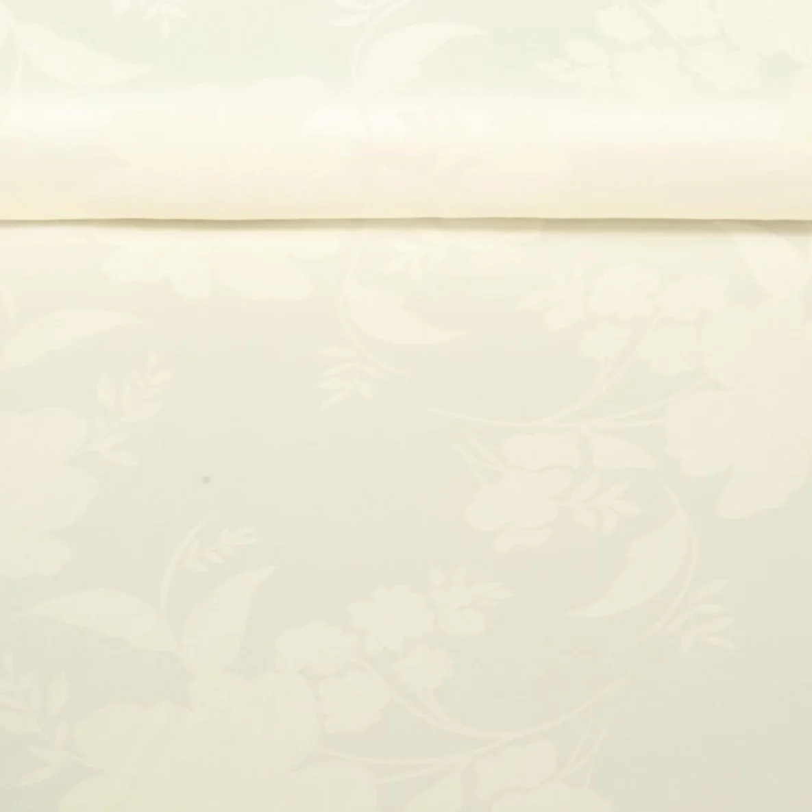 Blusen- & Kleiderstoff Blumen Ecru