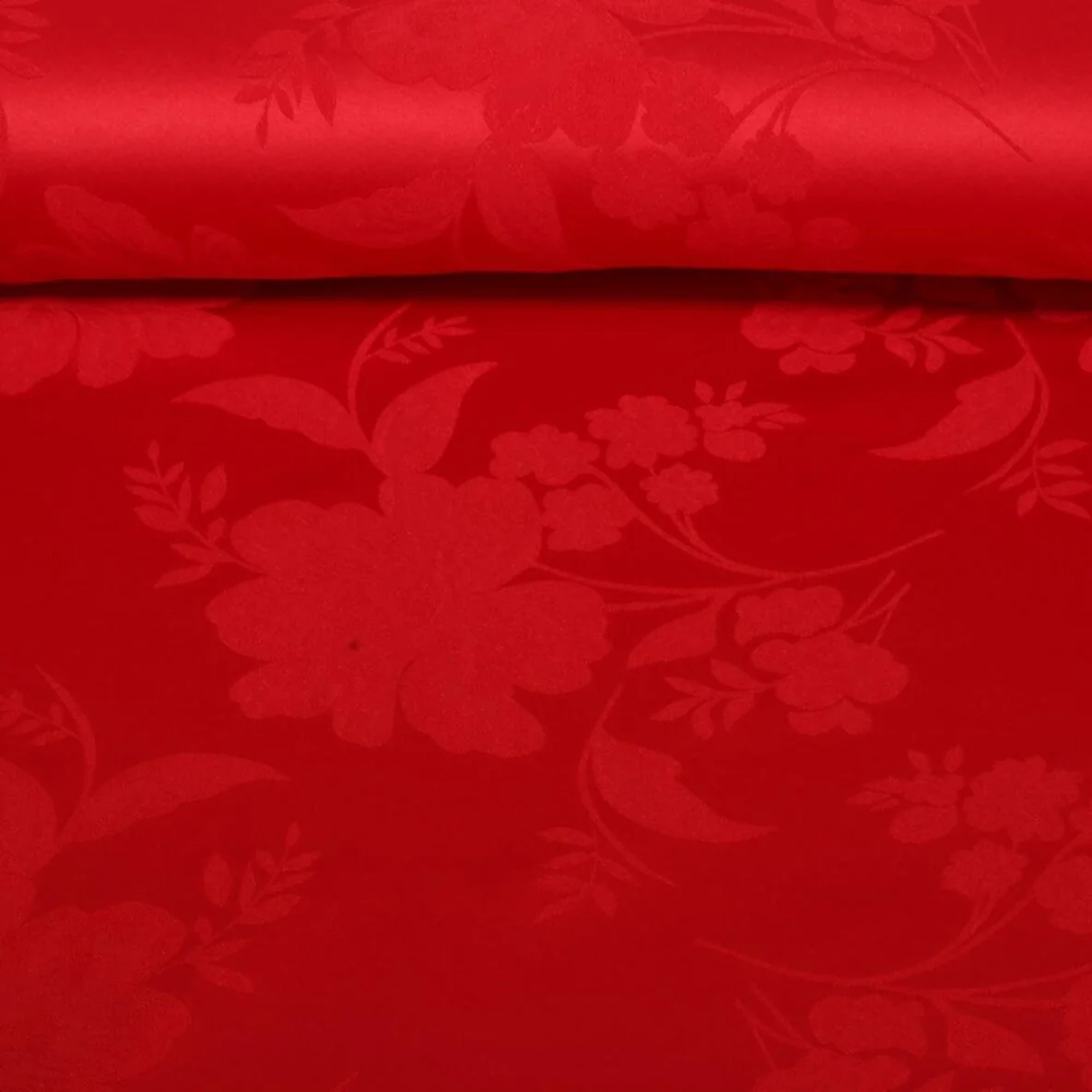 Blusen- & Kleiderstoff Blumen Rot