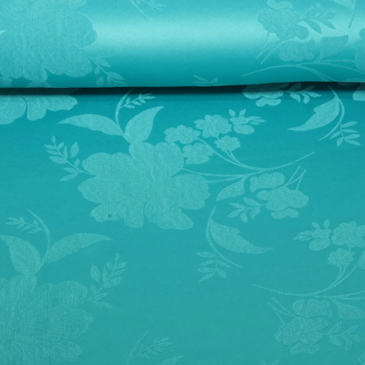 Blusen- & Kleiderstoff Blumen Türkis