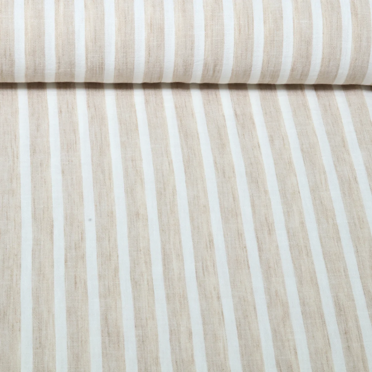 Blusen- & Kleiderstoff Streifen Melange Helles Beige