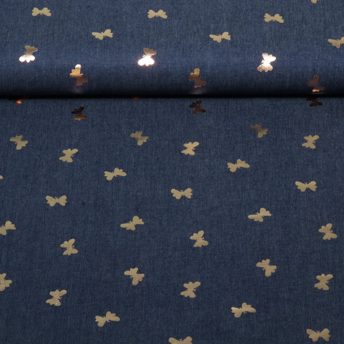 Blusenjeans Foil Print Schmetterlinge Blau
