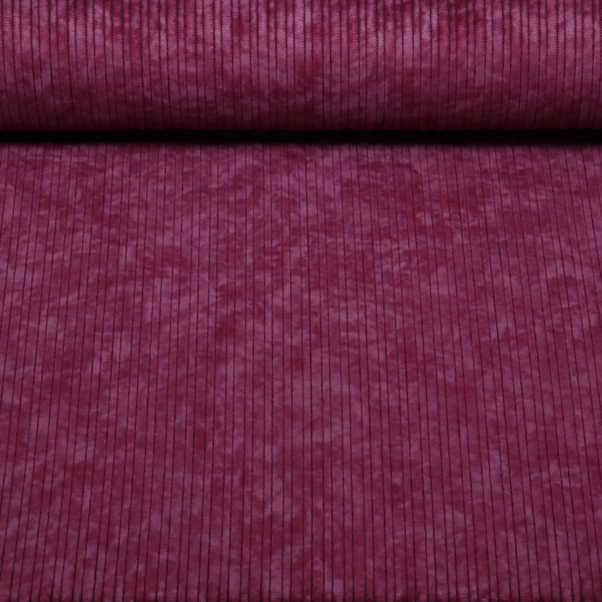 Breitcord Stretch High Low Weinrot