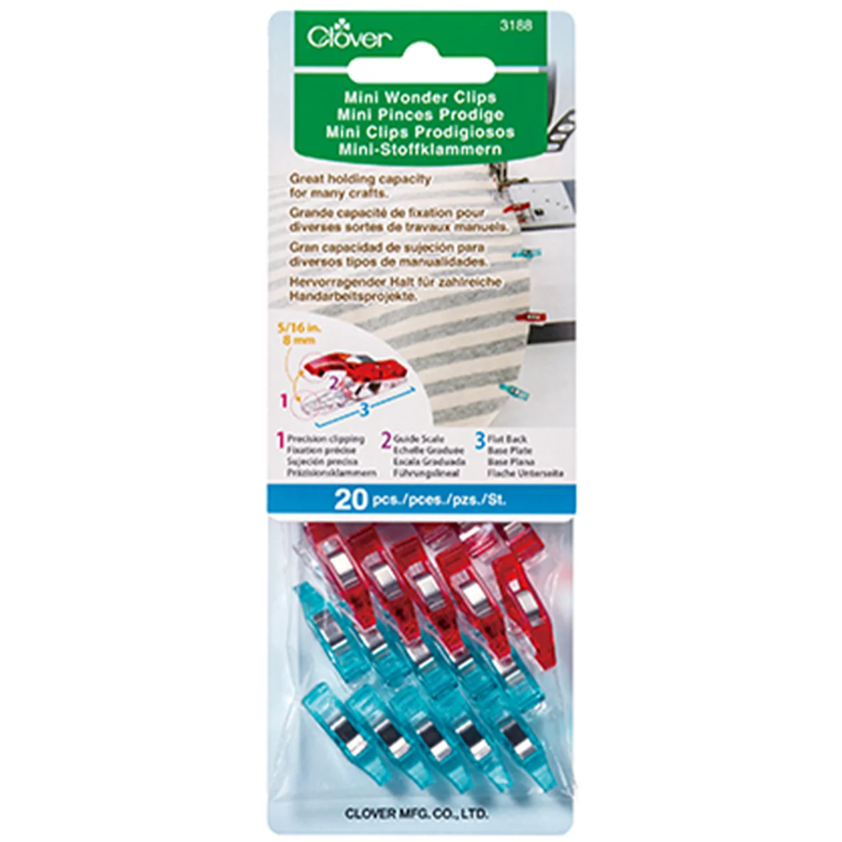 CLOVER Mini-Stoffklammern 20Stück