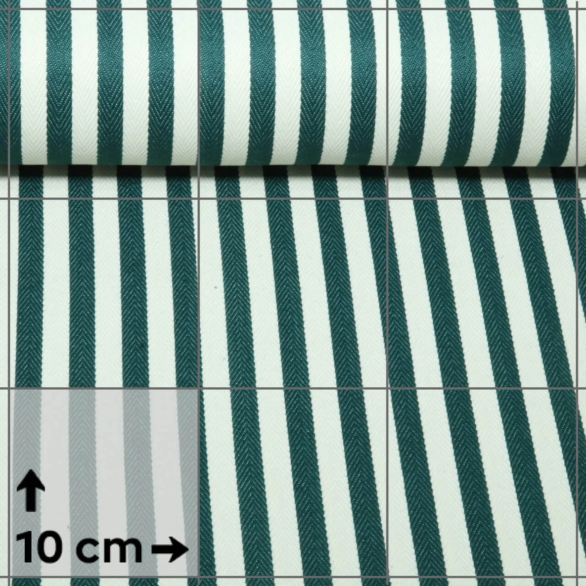 Canvas B-Trendy Fischgrat Streifen Flaschengrün