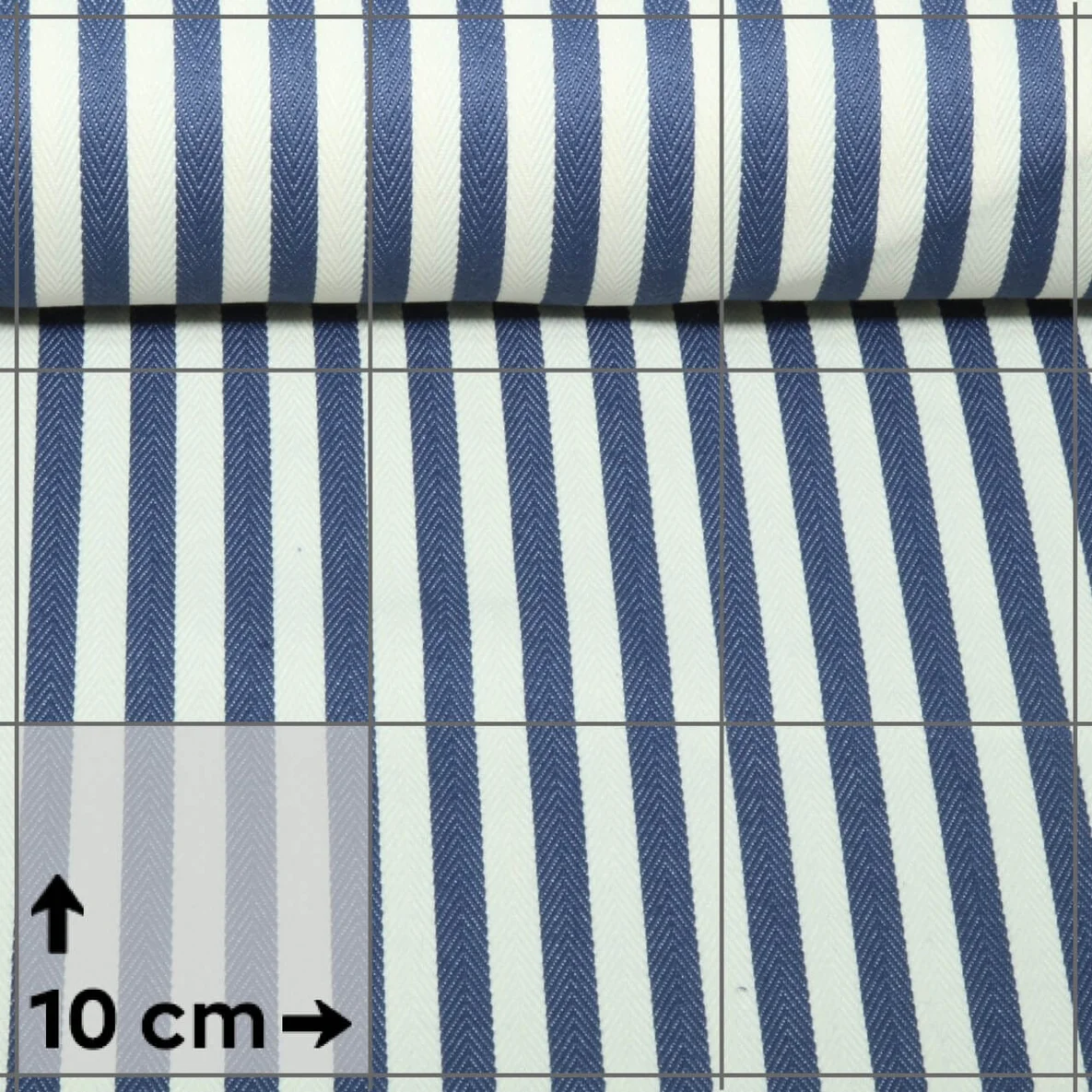 Canvas B-Trendy Fischgrat Streifen Jeansblau