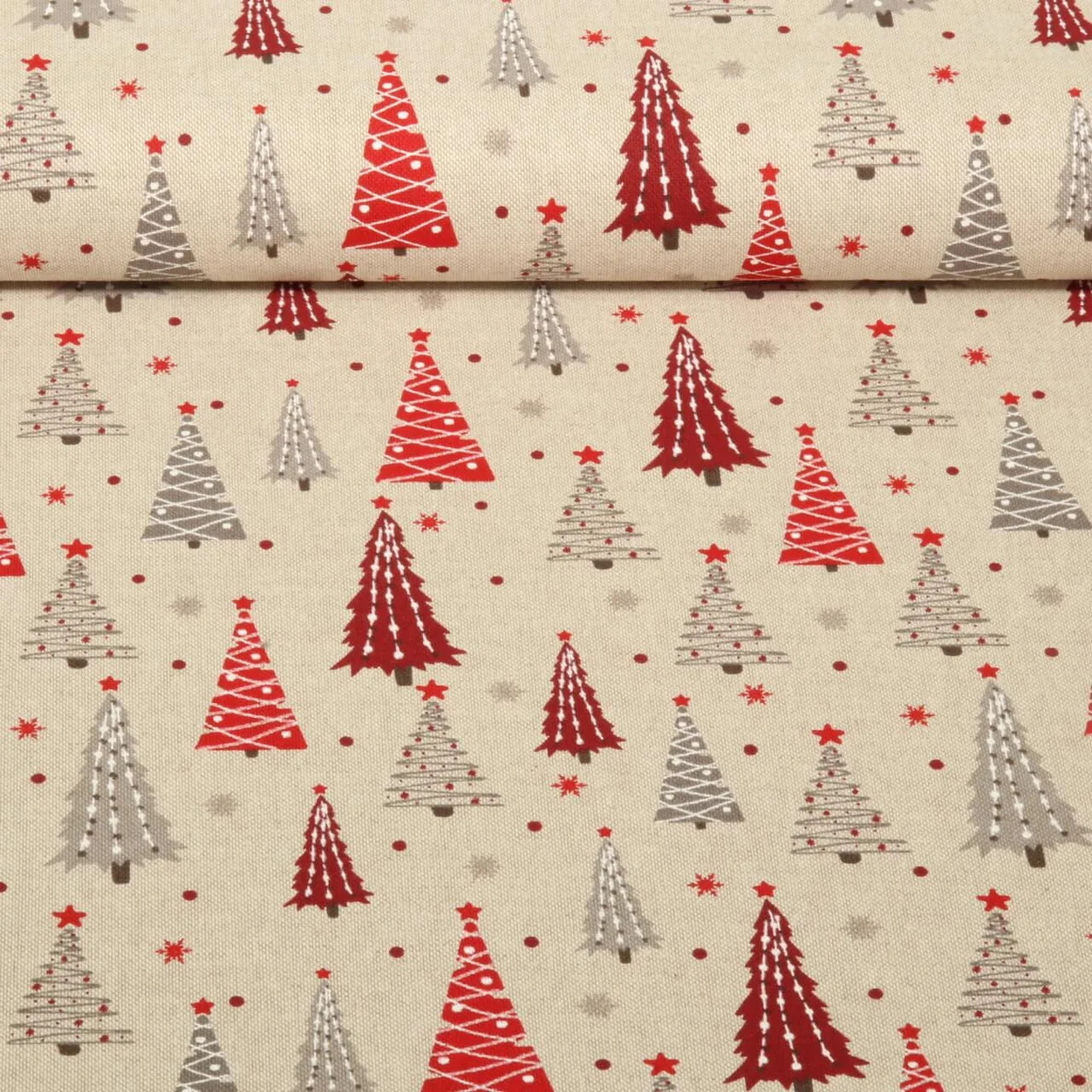 Canvas Bäumchen Beige Rot