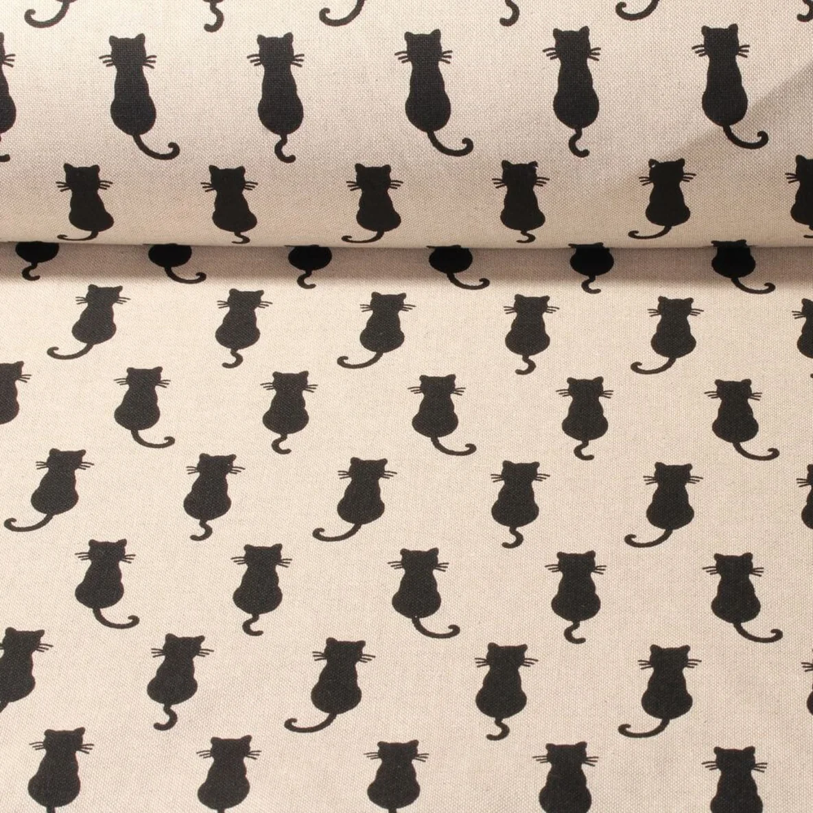 Canvas Black Kitty Beige Schwarz