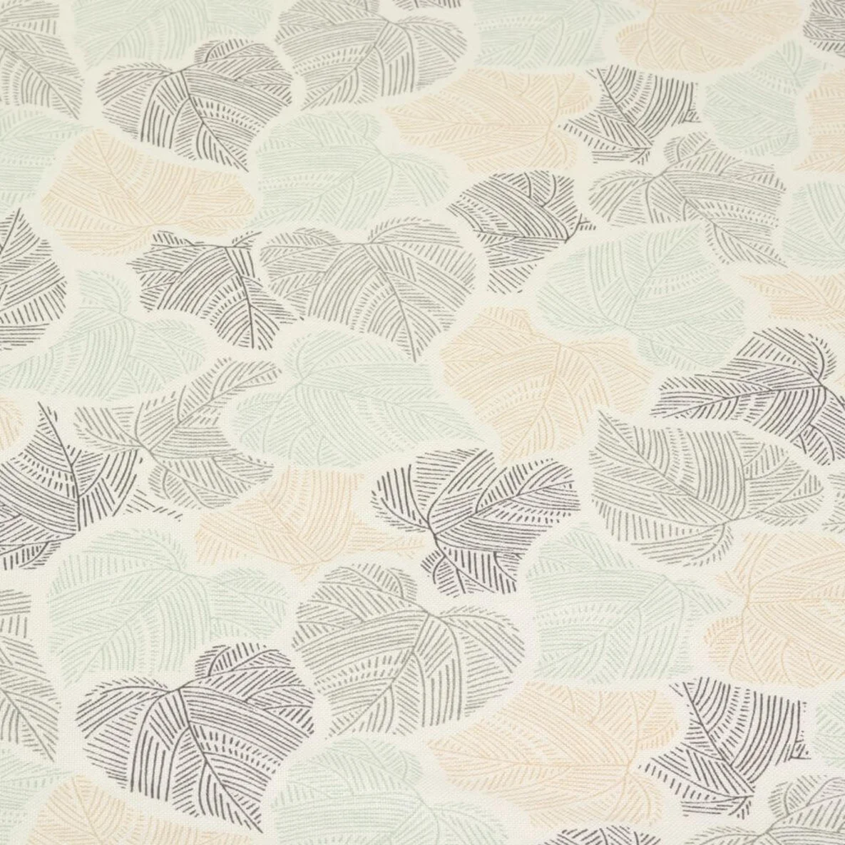 Canvas Blätter Ecru Grün
