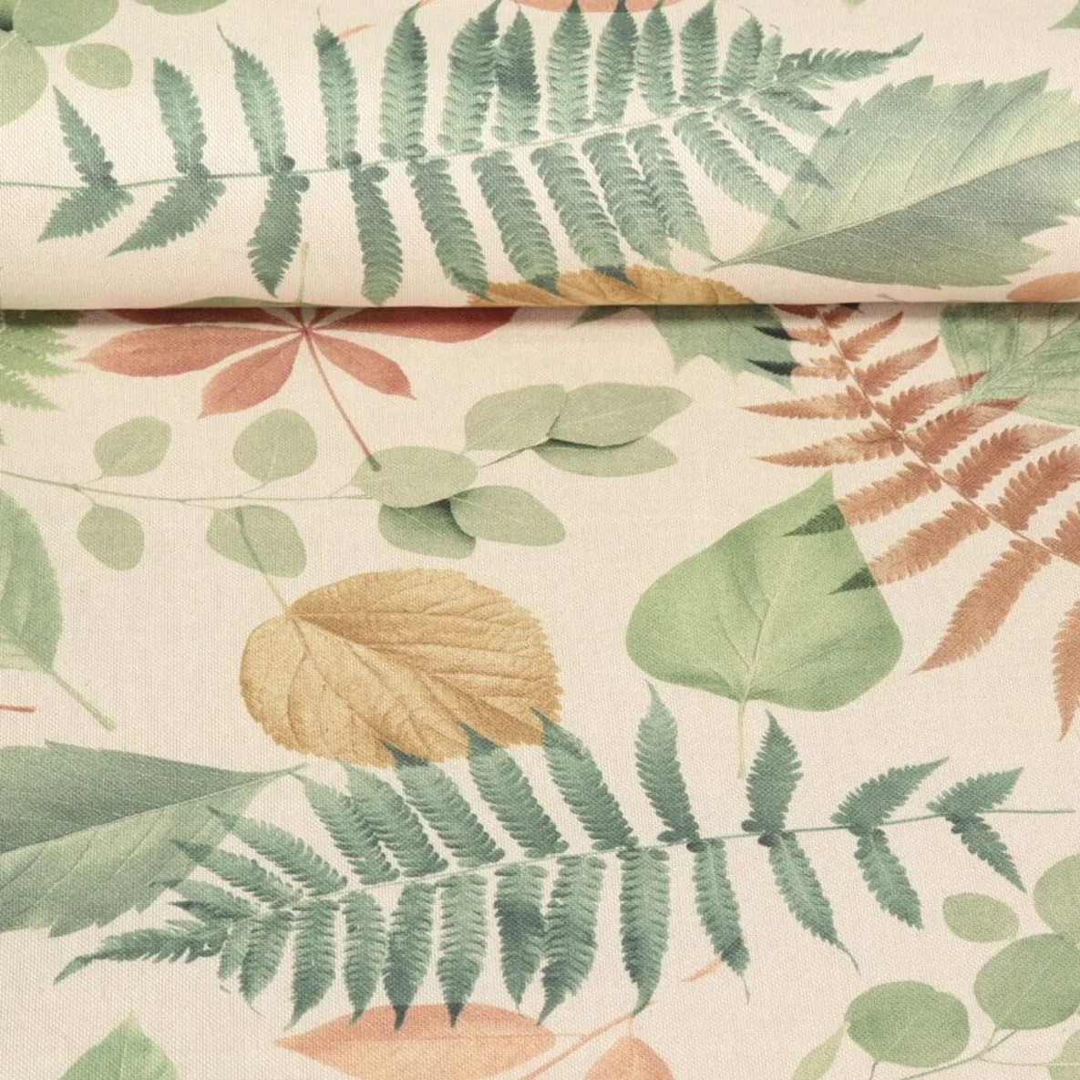 Canvas Blätter Mix Beige