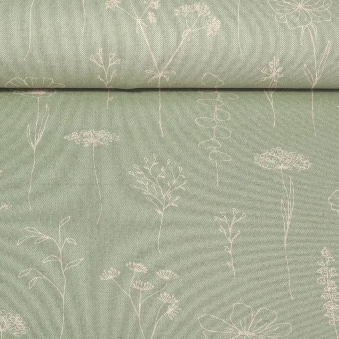 Canvas Blumen Hellgrün