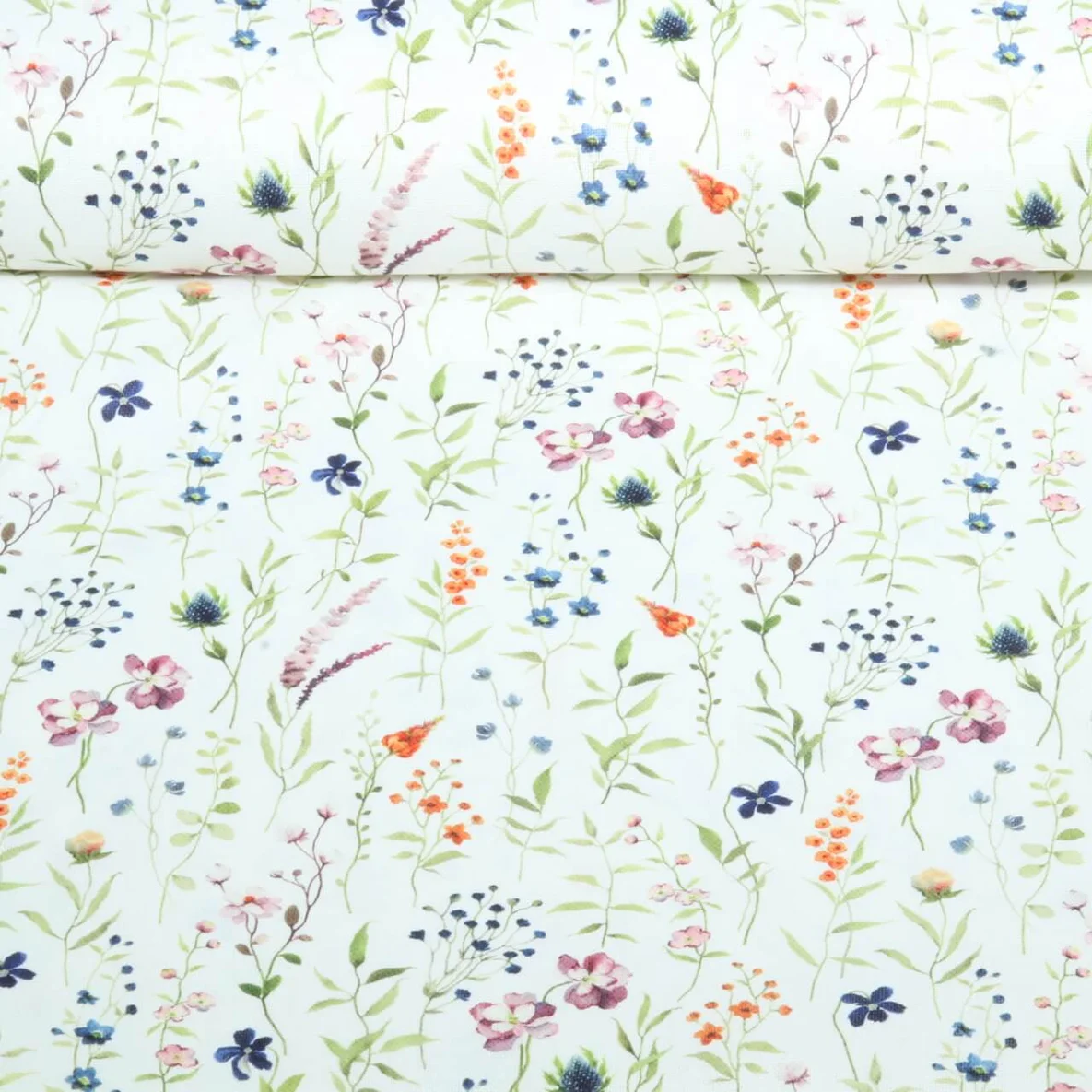 Canvas Blumen und Gräser Weiß