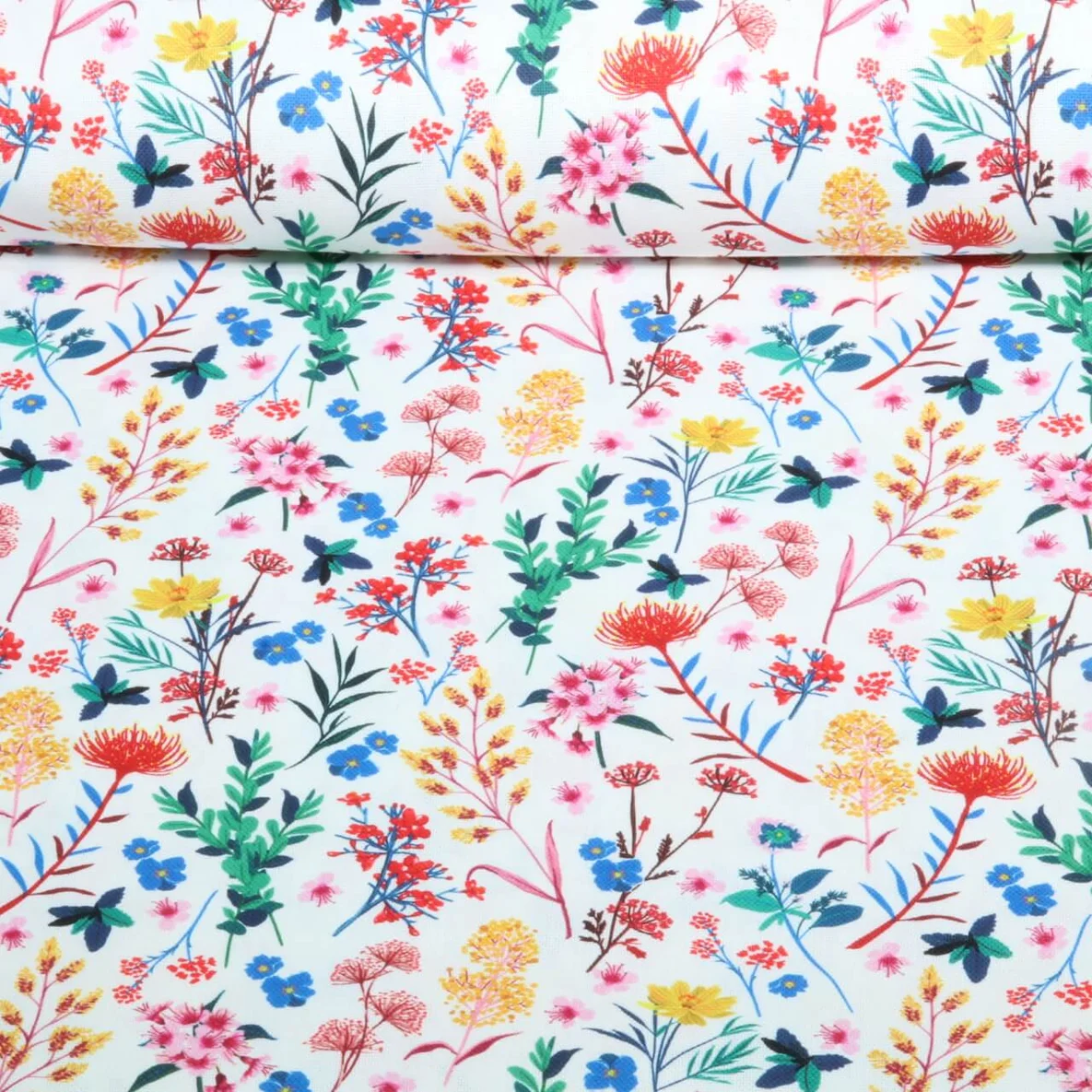 Canvas Bunte Wiesenblumen Weiß