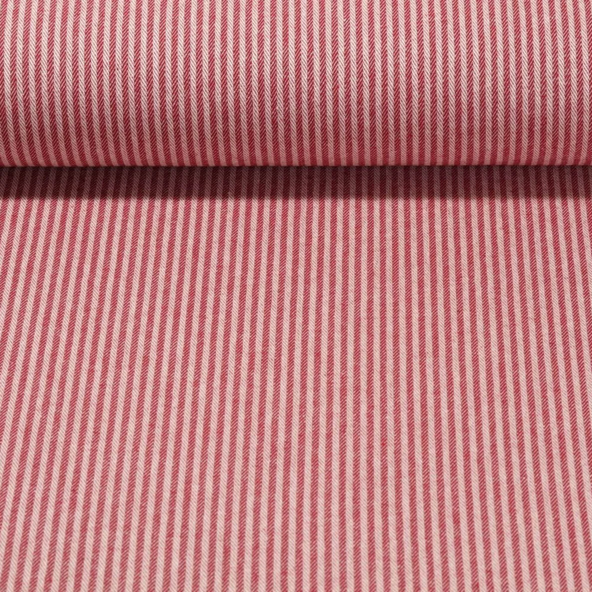 Canvas "Harry" Gestreift Weiß Burgunderrot