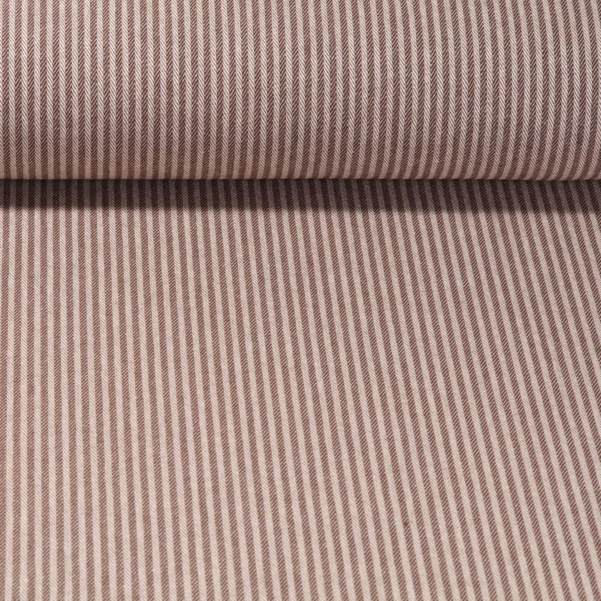 Canvas "Harry" Gestreift Weiß Kaffeebraun