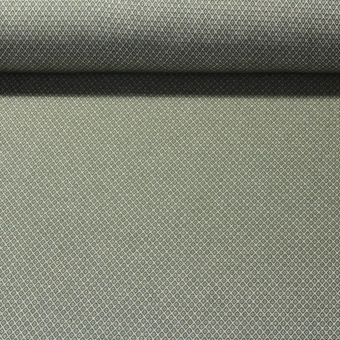 Canvas "Harry" Kleine Rauten Tannengrün Weiß