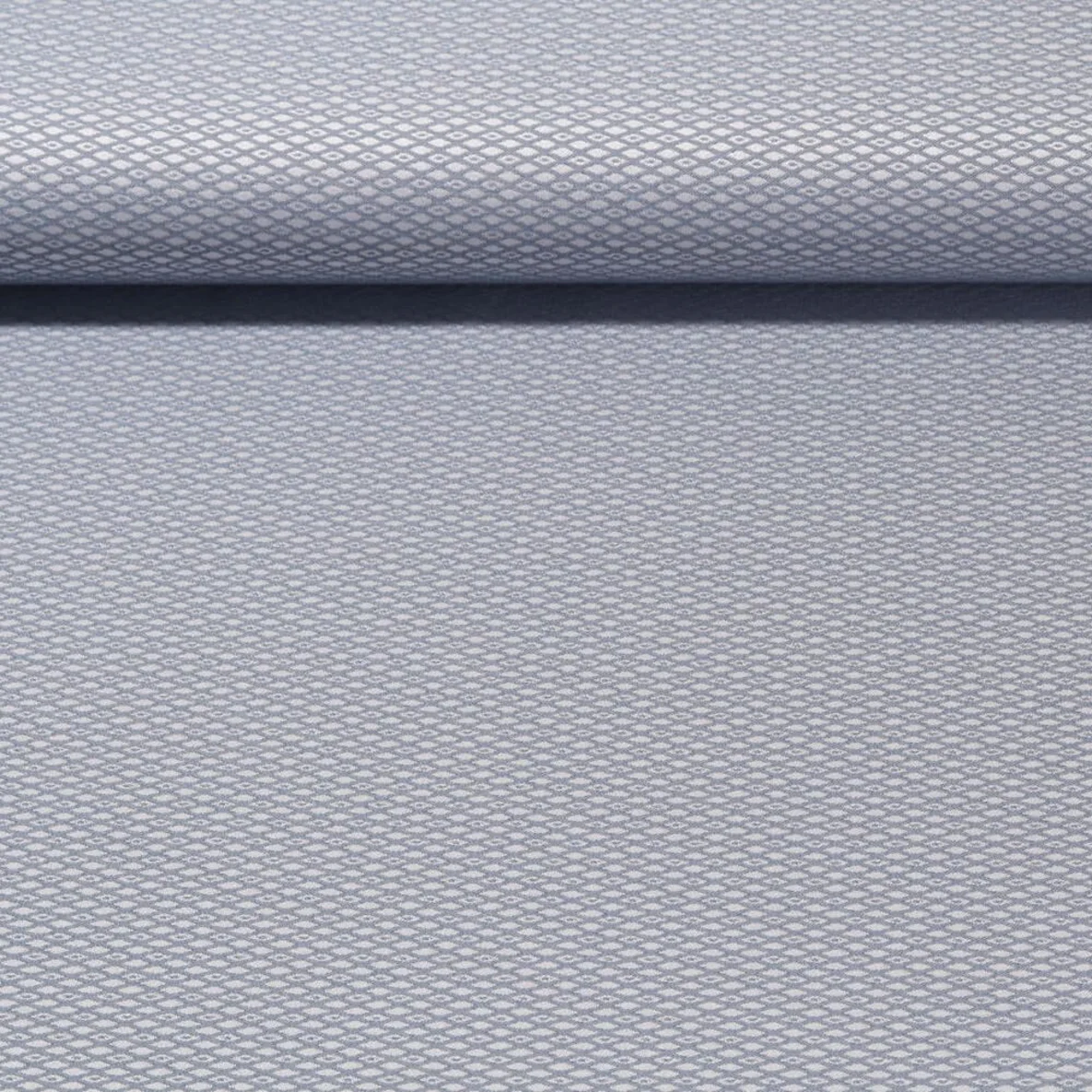 Canvas Jacquard "Country Soft" Rauten Silberblau