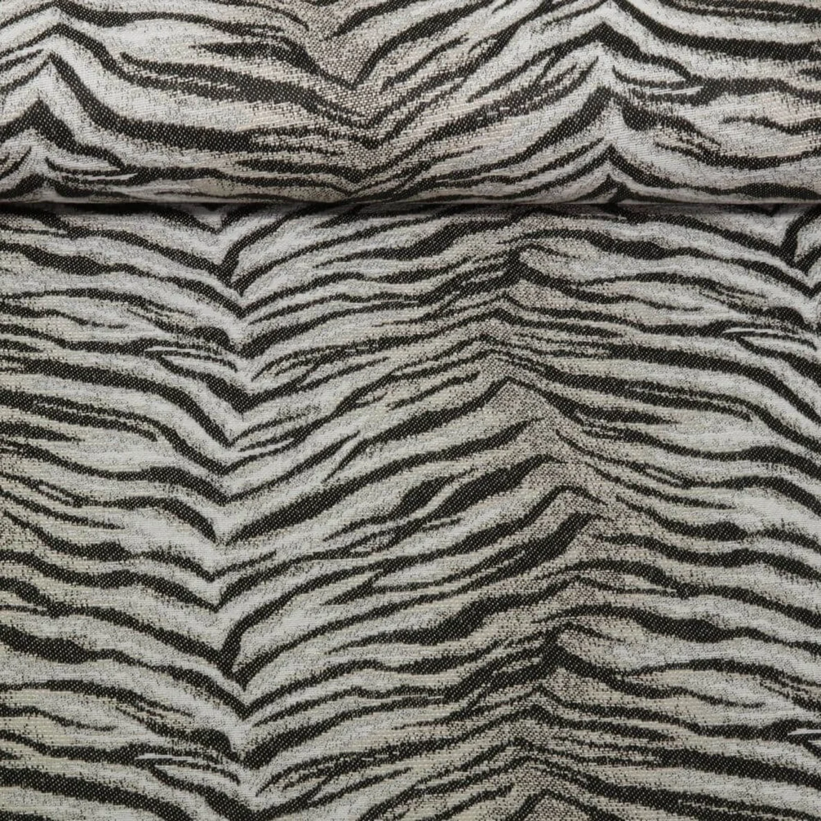 Canvas Jacquard Tiger Grau Schwarz