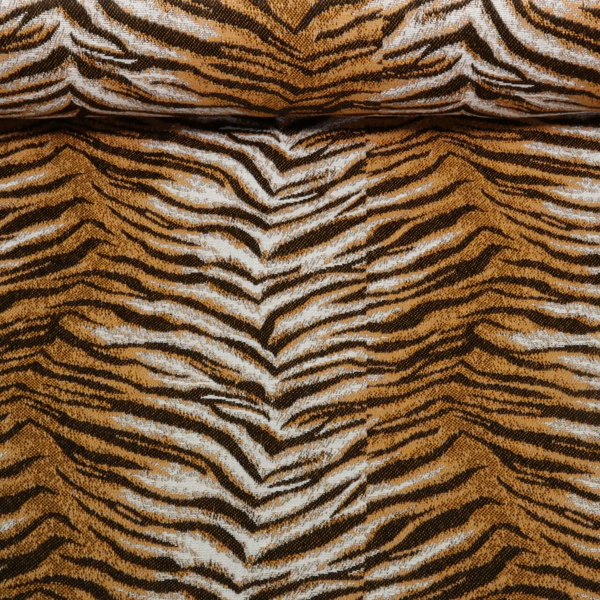 Canvas Jacquard Tiger Kupfer Braun