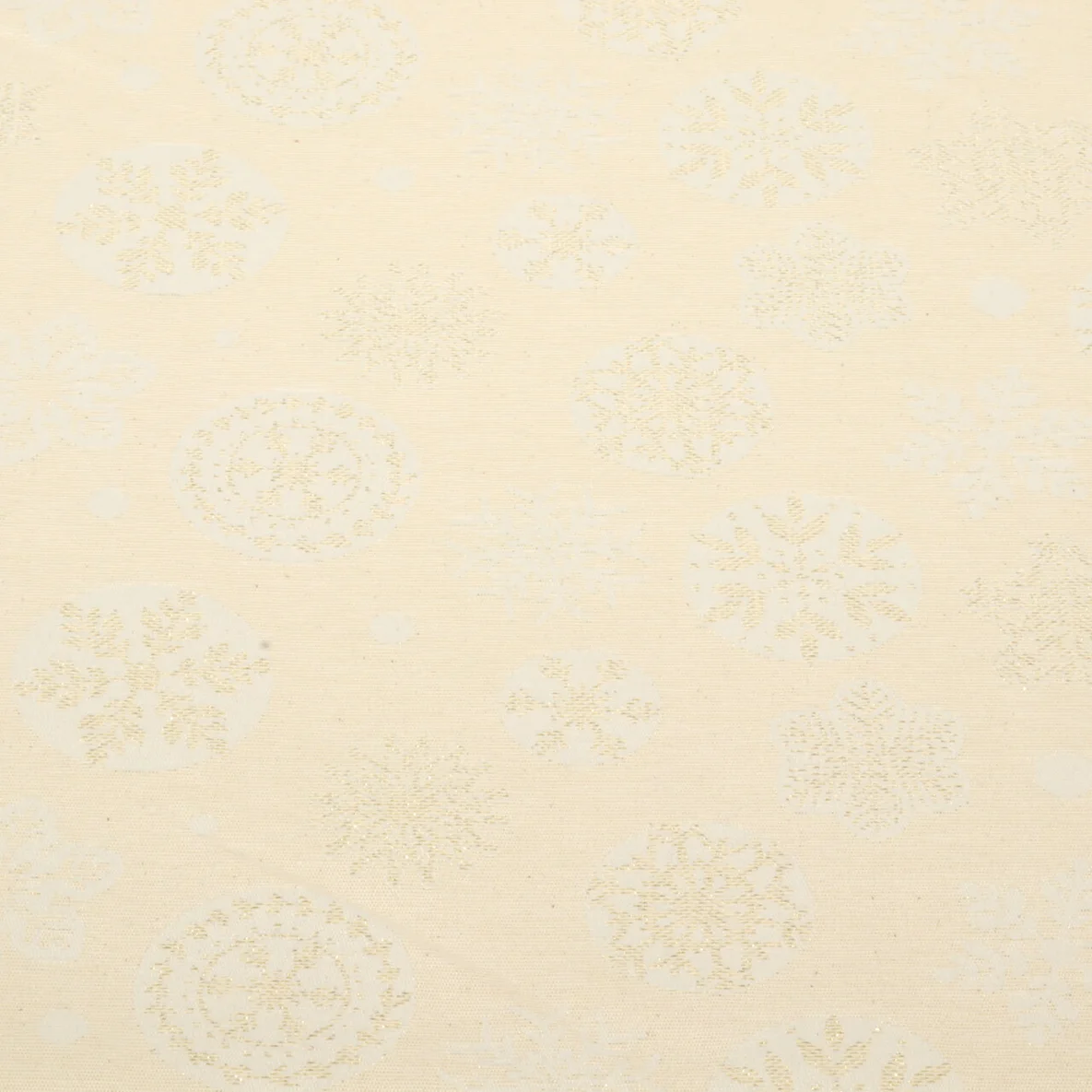 Canvas Jacquard-Tischwäsche Extrabreit Eiskristalle Ecru Gold