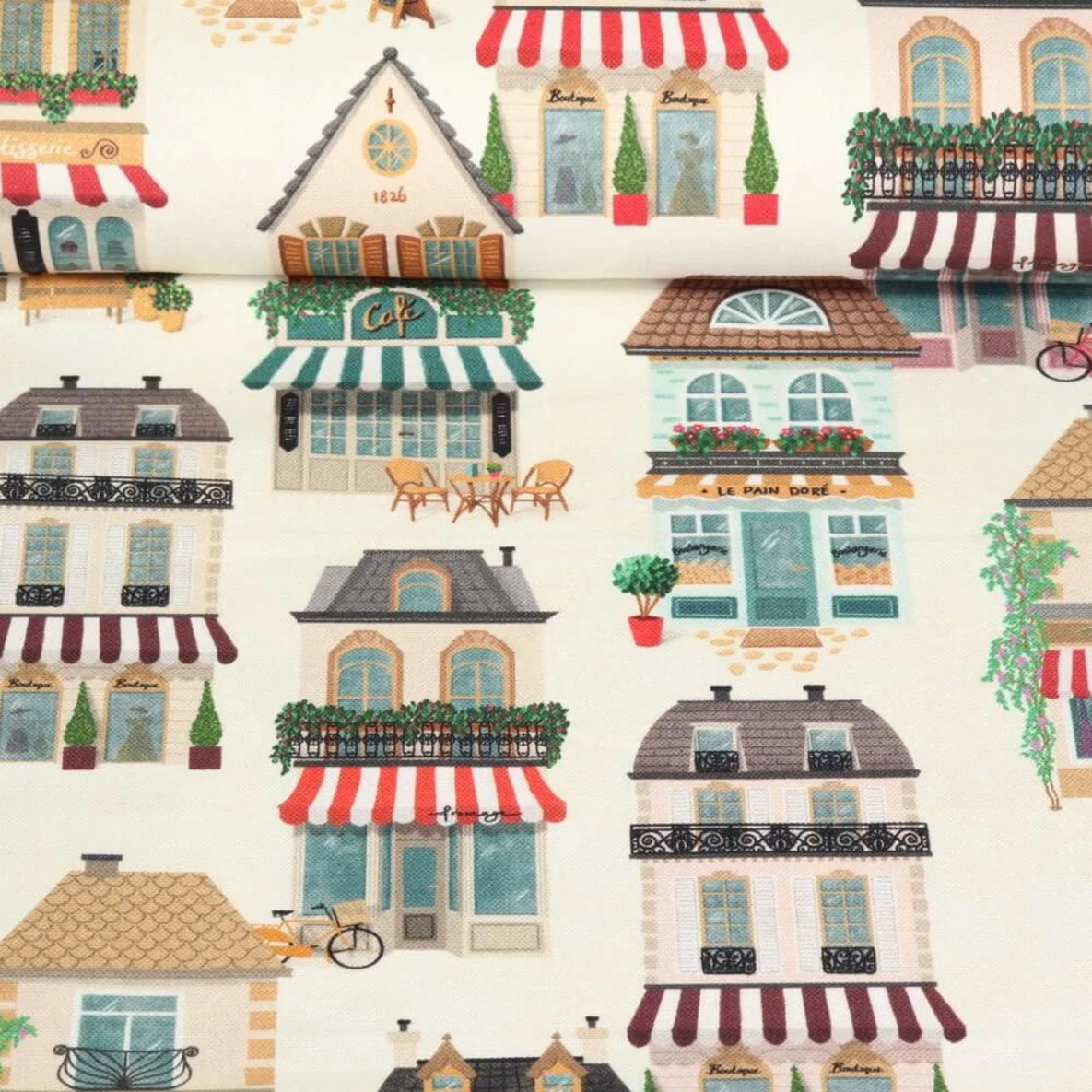 Canvas Läden Frankreich Ecru