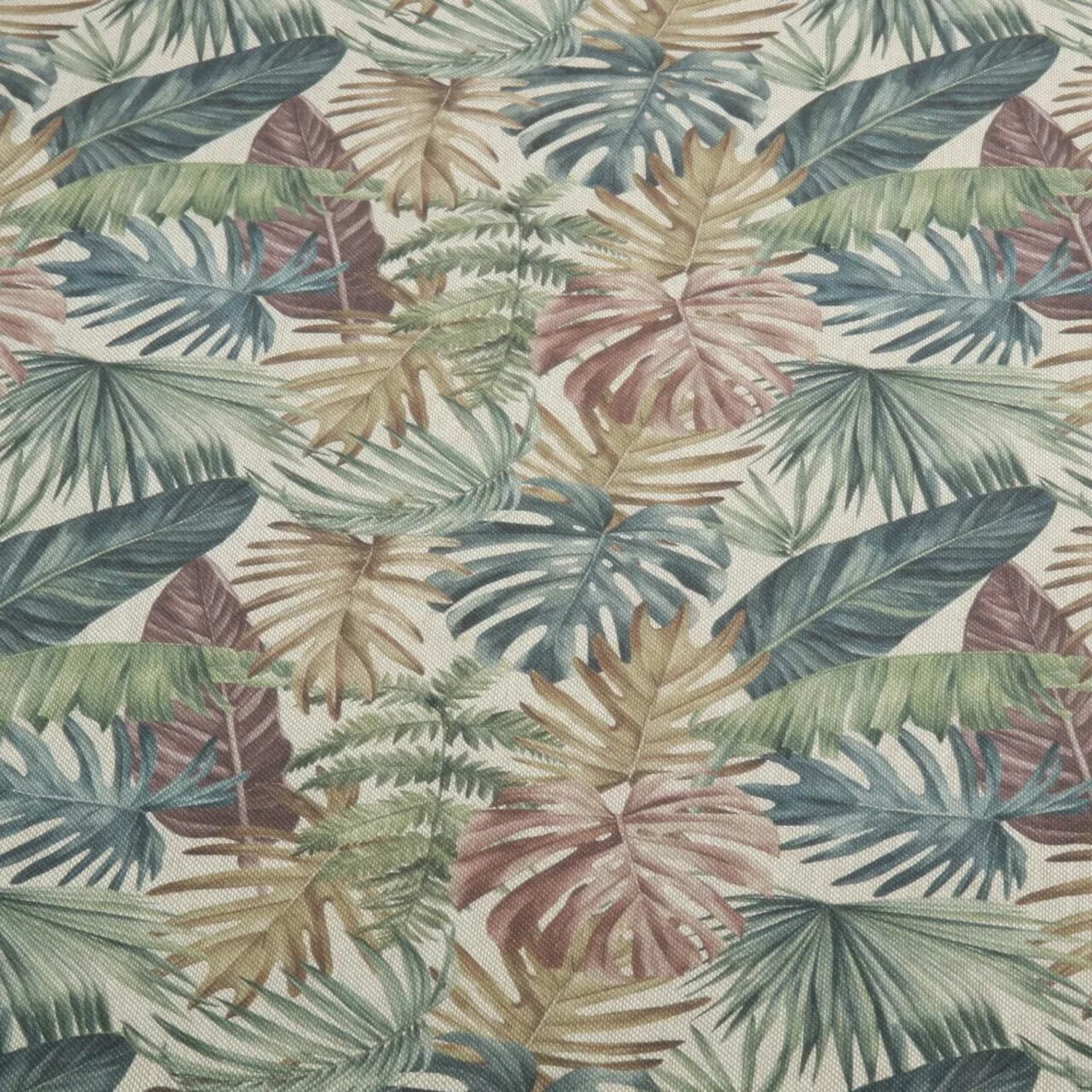 Canvas Leinenlook Blätter Beige