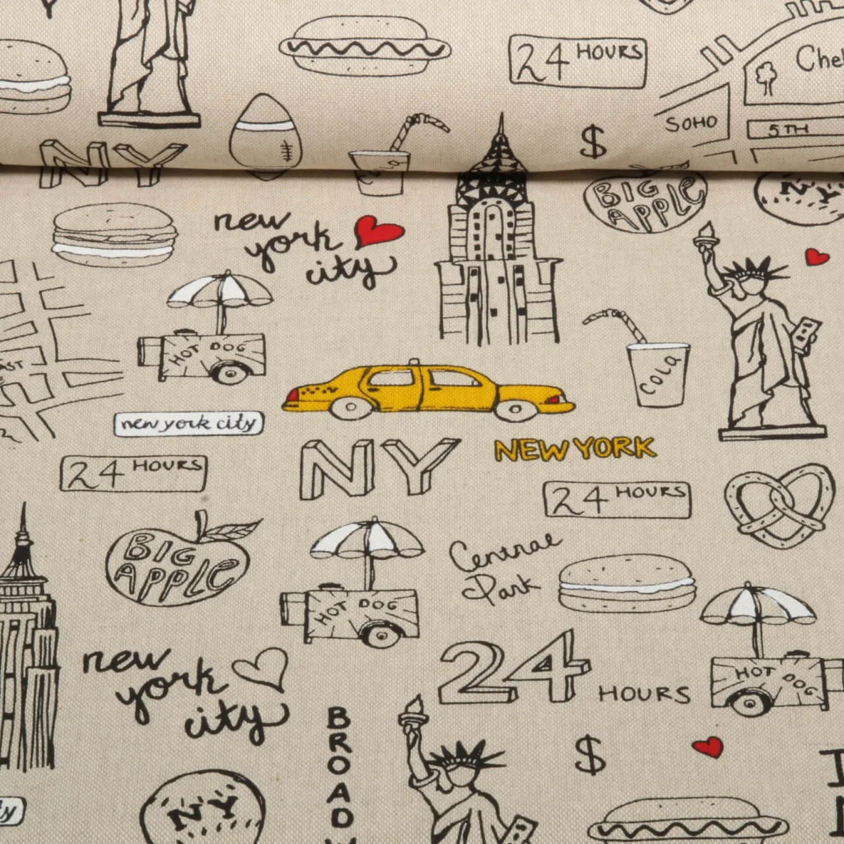 Canvas Leinenlook New York Sand