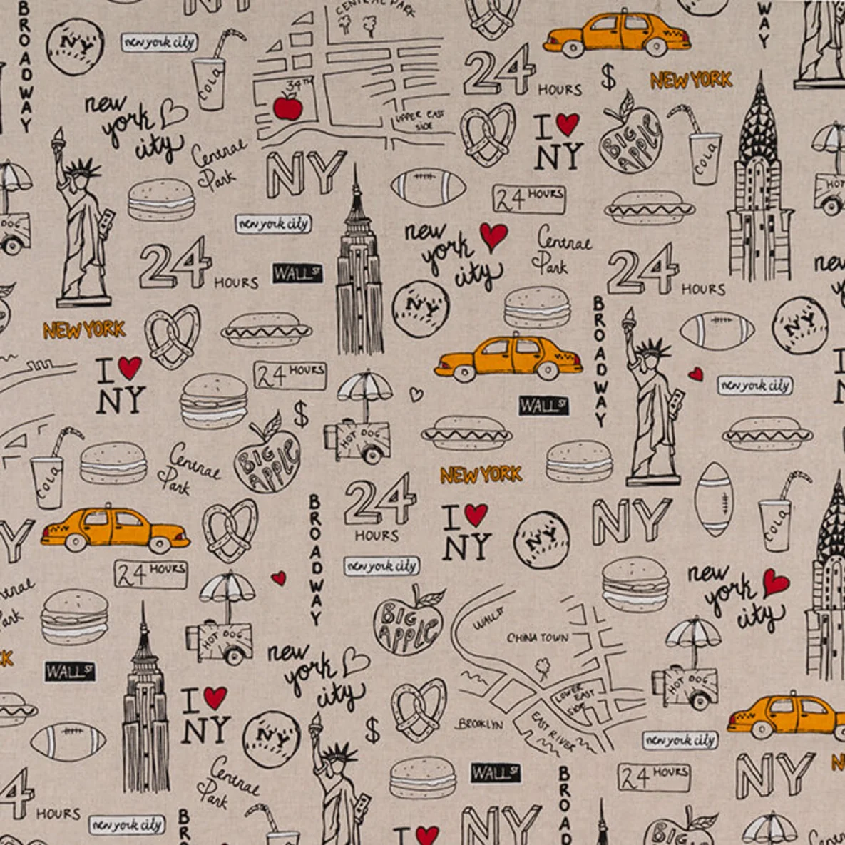 Canvas Leinenlook New York Sand