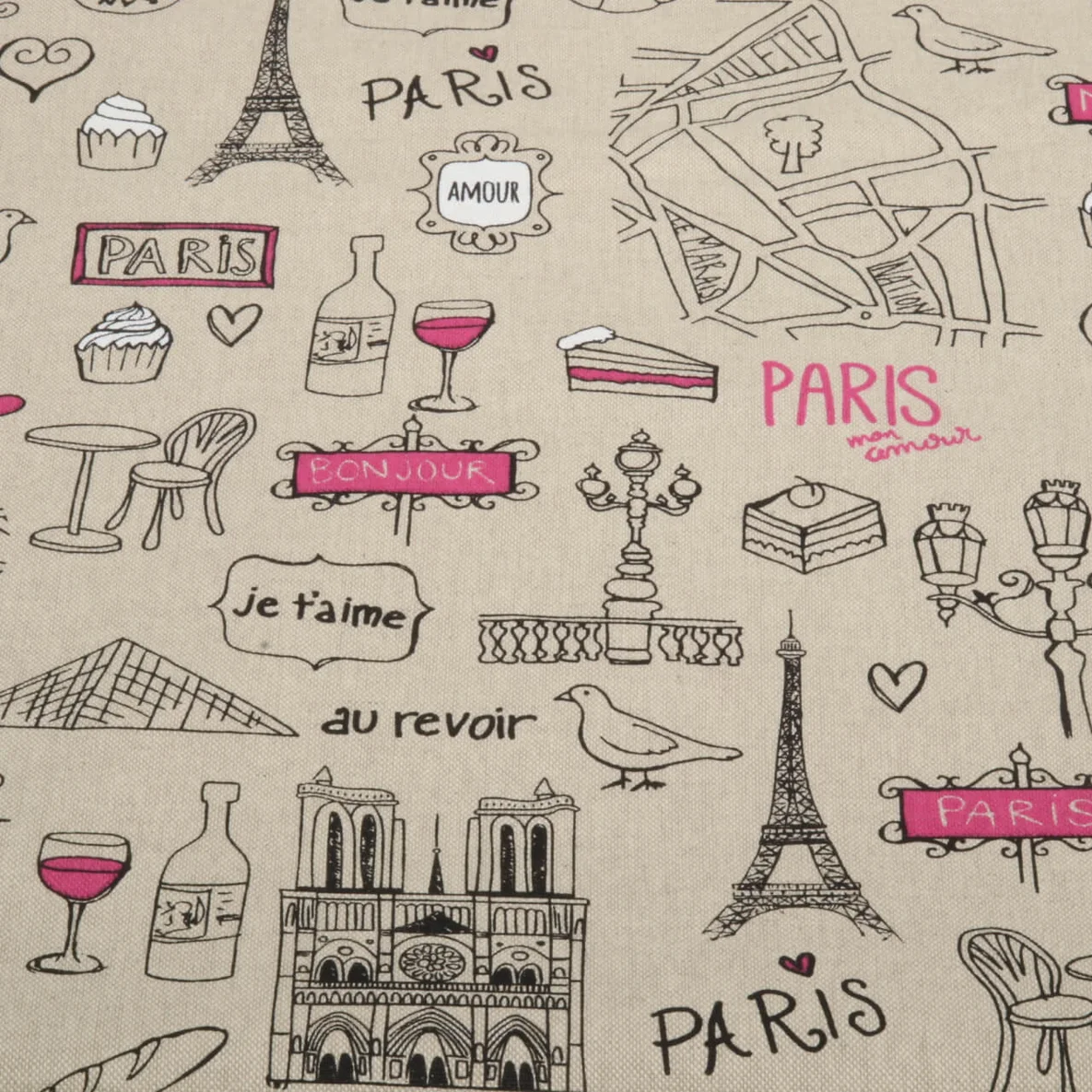 Canvas Leinenlook Paris Sand Pink
