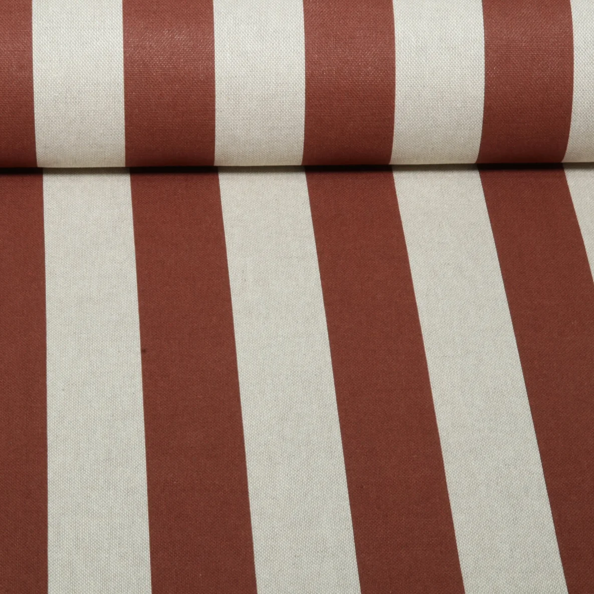 Canvas Leinenoptik Blockstreifen Beige Rost