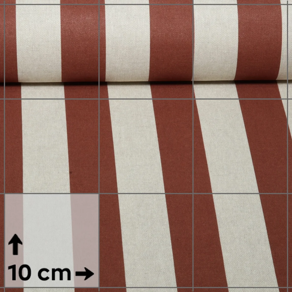 Canvas Leinenoptik Blockstreifen Beige Rost