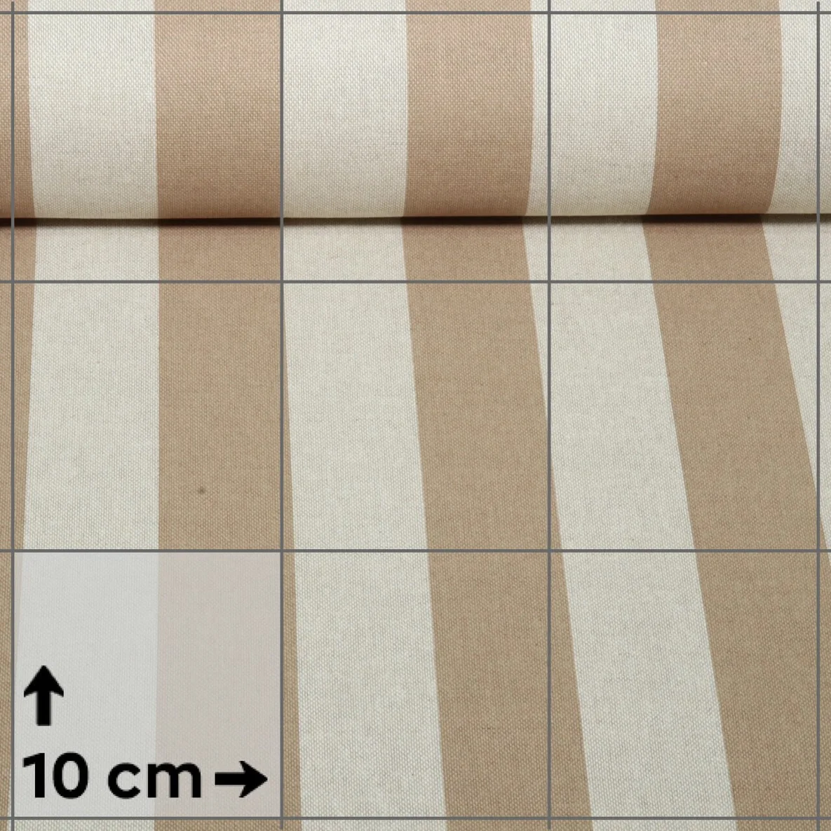 Canvas Leinenoptik Blockstreifen Beige Sand